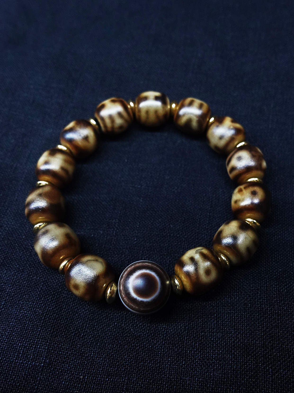 Precious Person Dzi bead Evil Eye Protection Pure Natural Tianyan Bracelet
