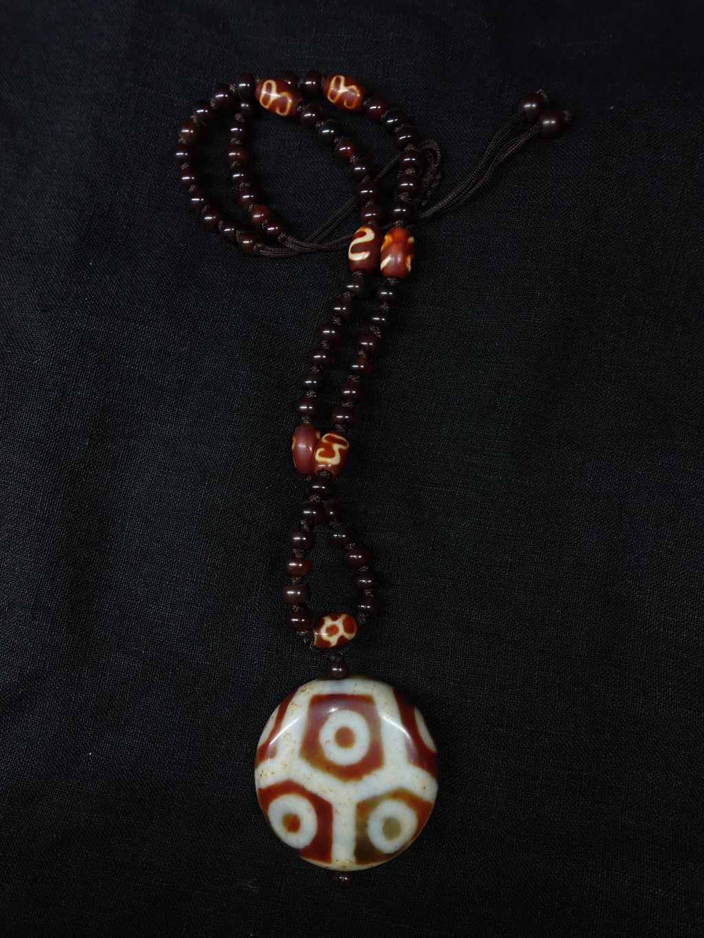 Longevity, Wealth Energy Eight-eyed turtle shell Dzi bead lotus multi-totem necklace