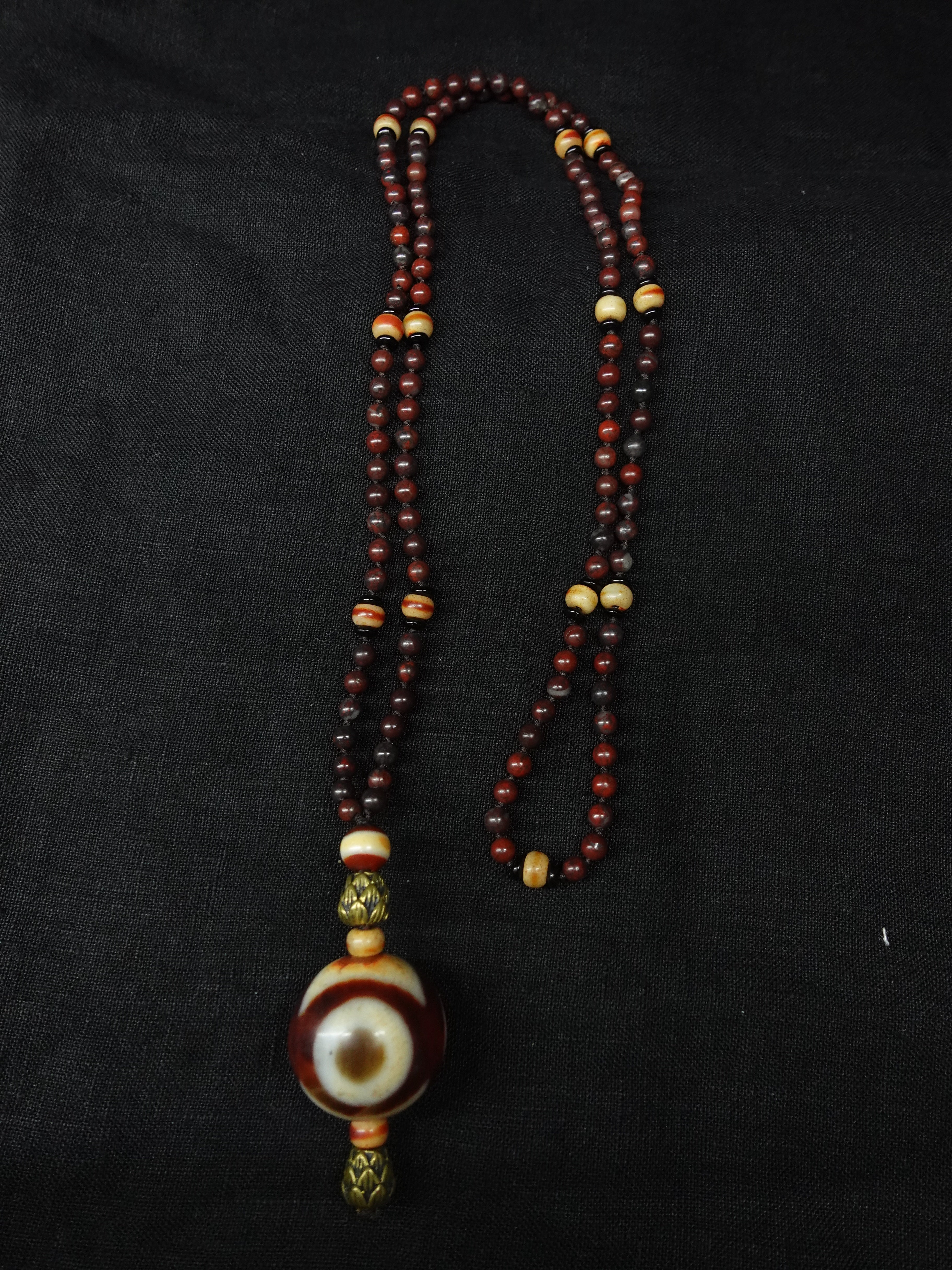 Aka(Tulku Lama)  Dzi bead Necklace