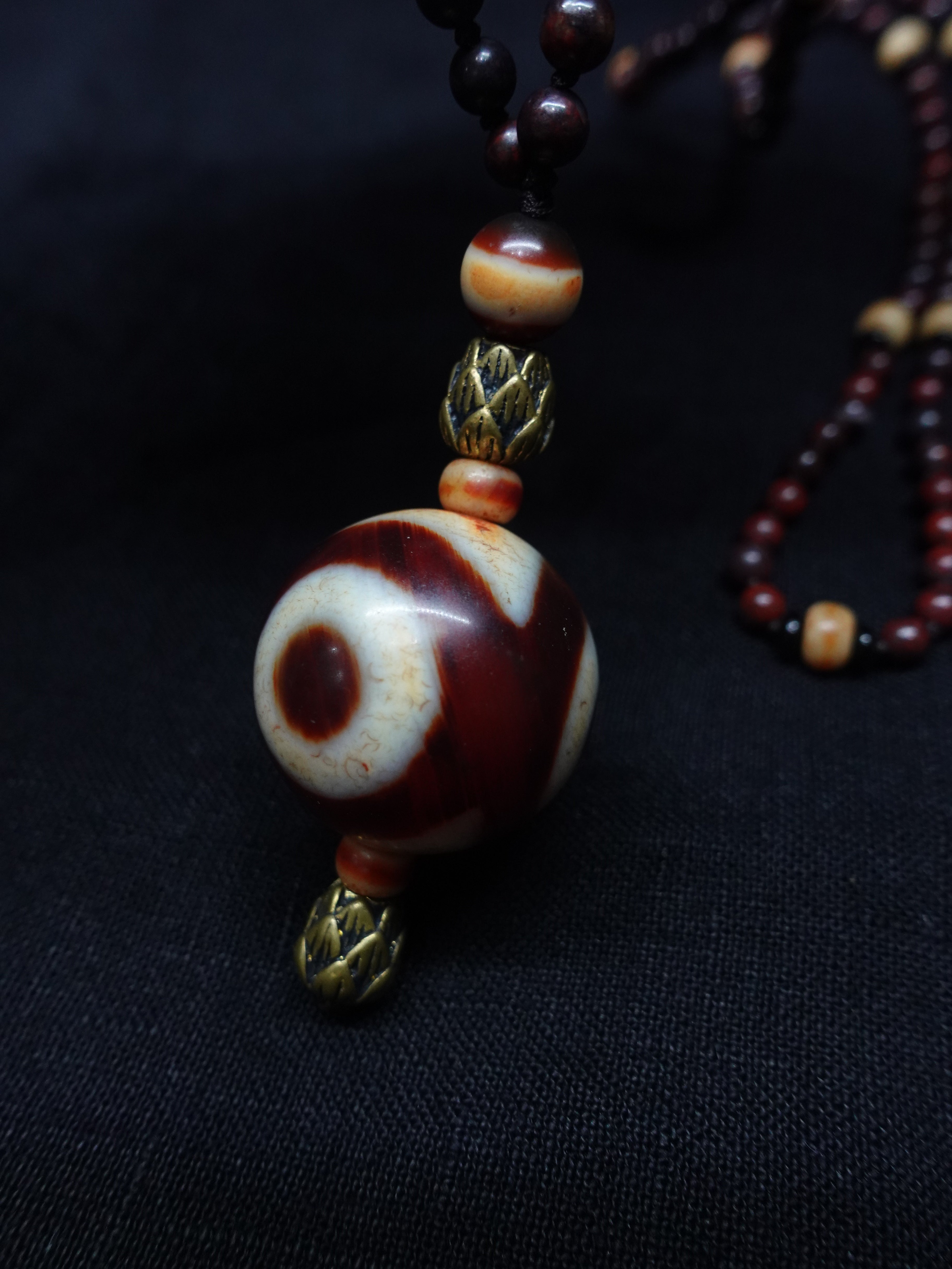 Aka(Tulku Lama)  Dzi bead Necklace
