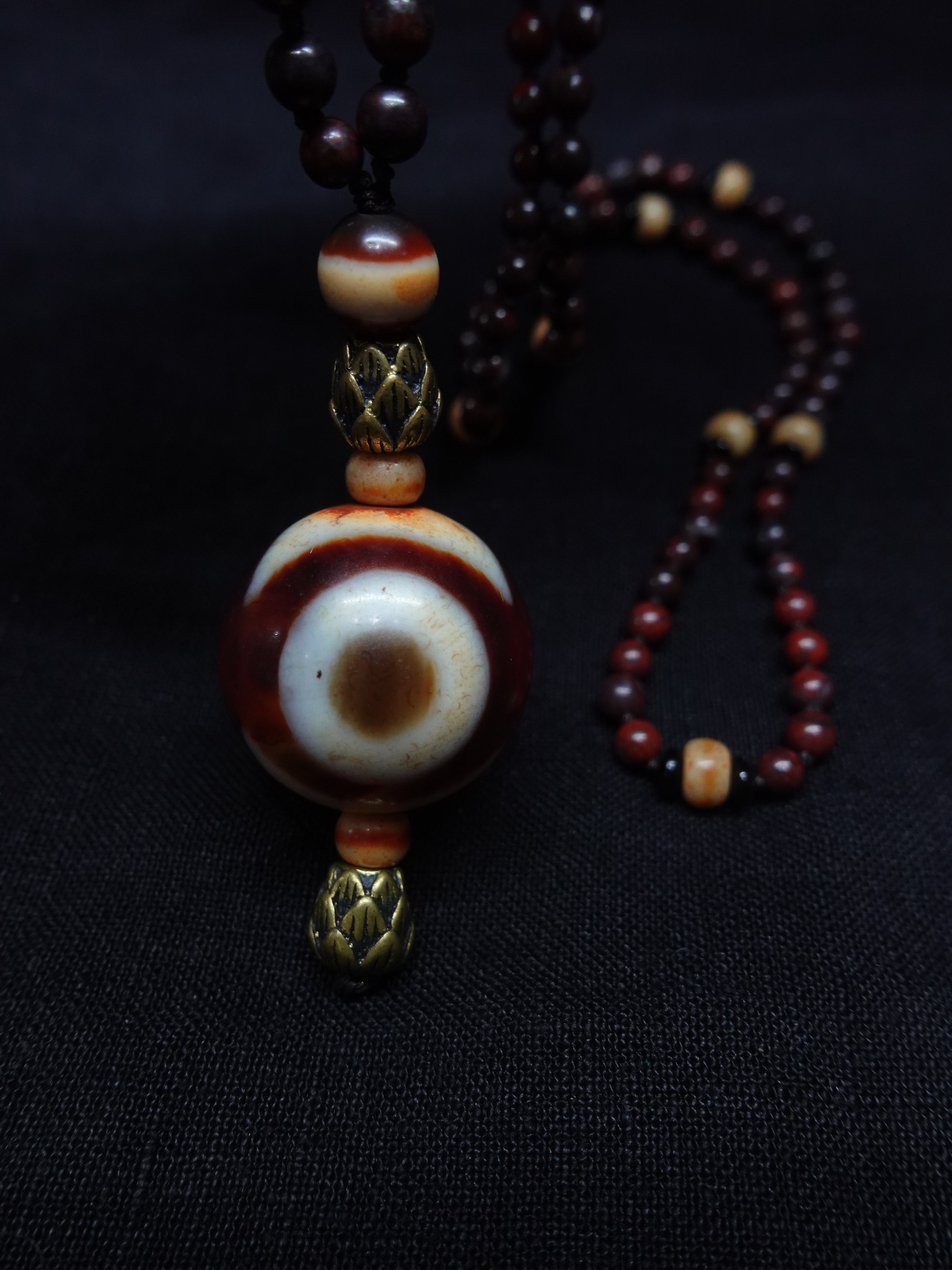 Aka(Tulku Lama)  Dzi bead Necklace