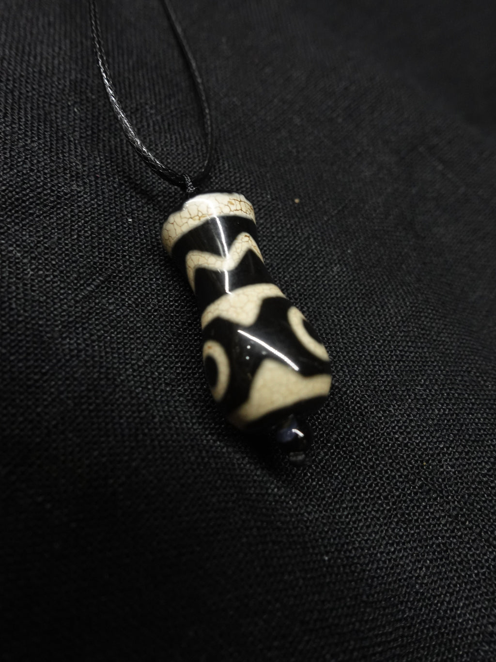 Water Wave Tiger Tooth Pattern Dzi bead Combined Treasure Bottle Necklace for healthy and wealthy