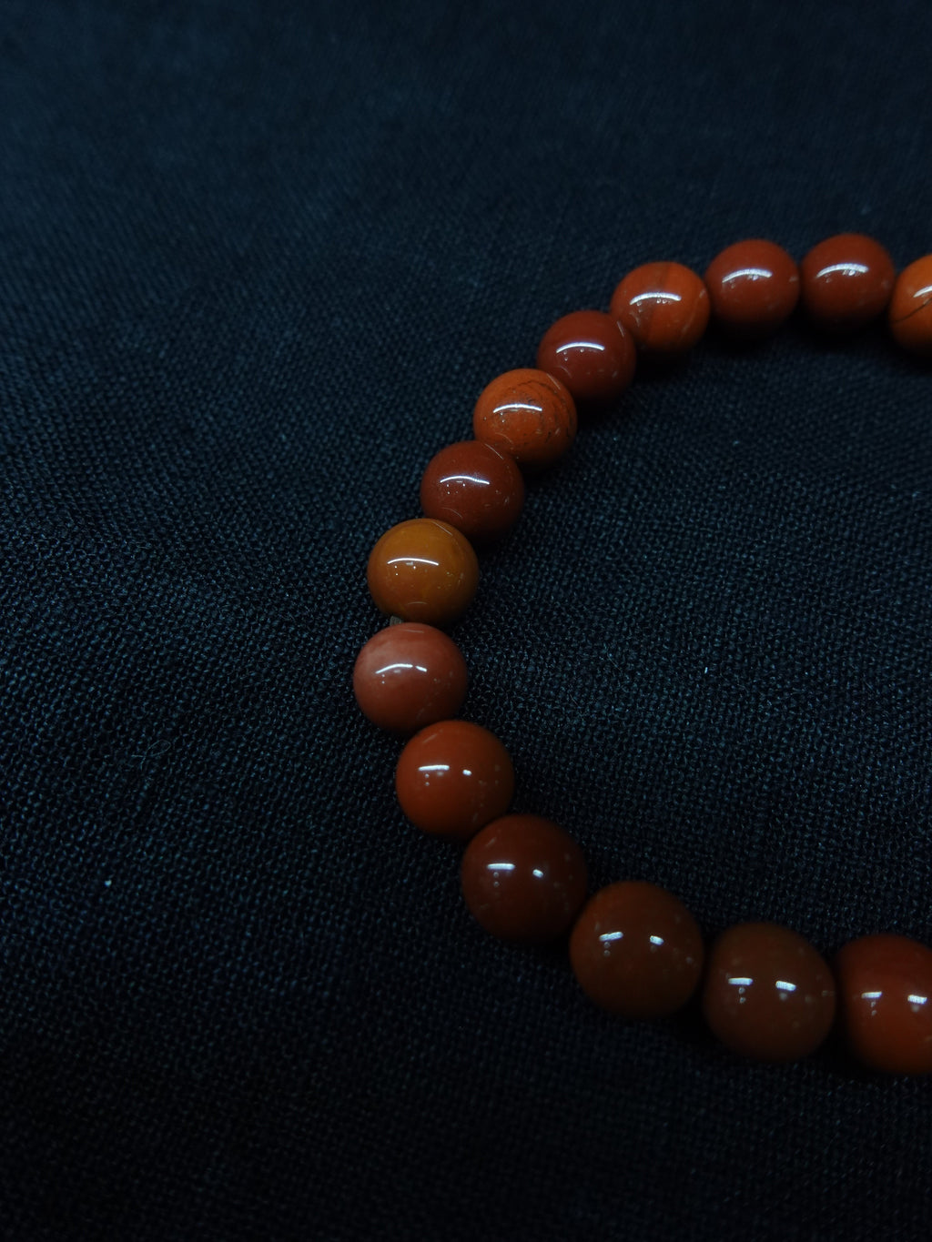 South Red Agate Wide Dzi Bead Bracelet