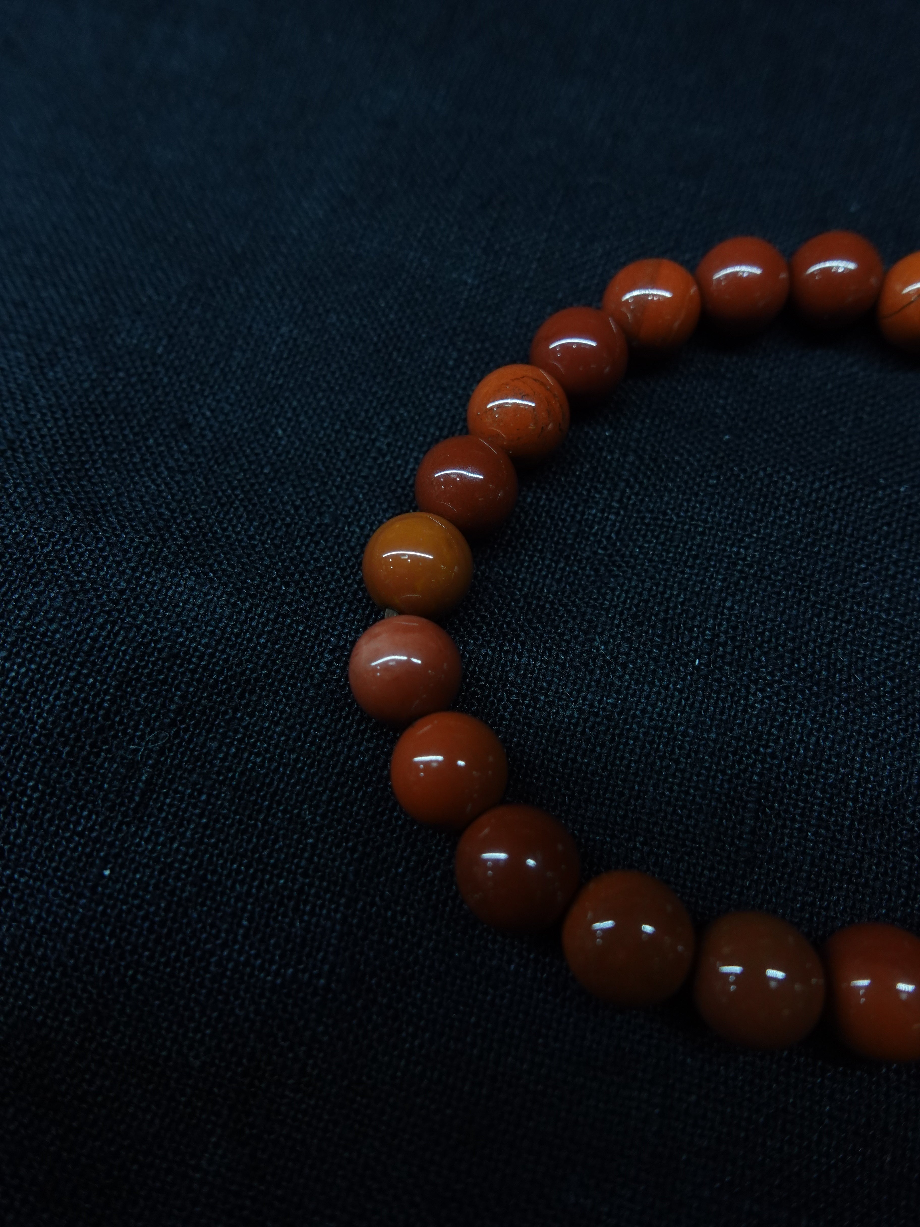 South Red Agate Wide Dzi Bead Bracelet
