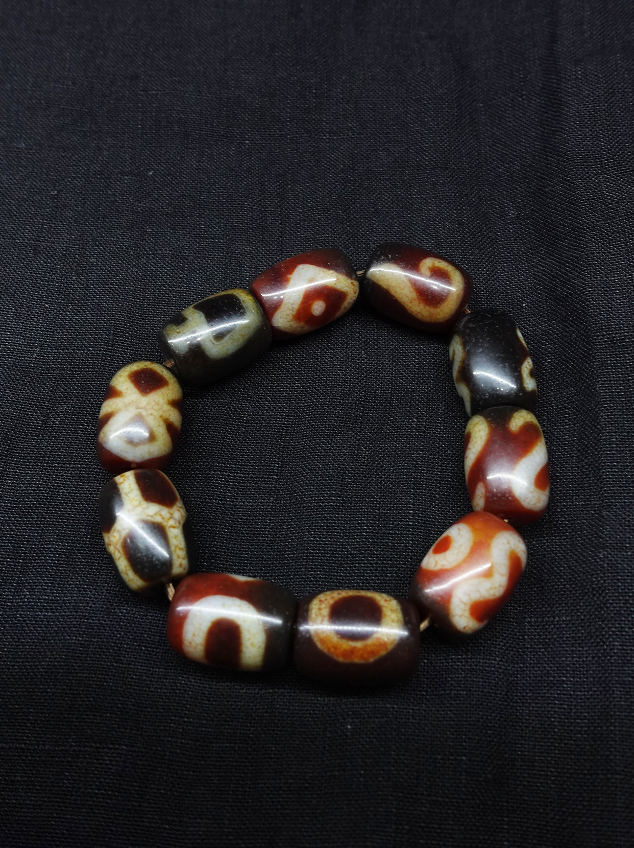 Large Dzi bead Multi-Totem Bracelet for Wealth and Blessing