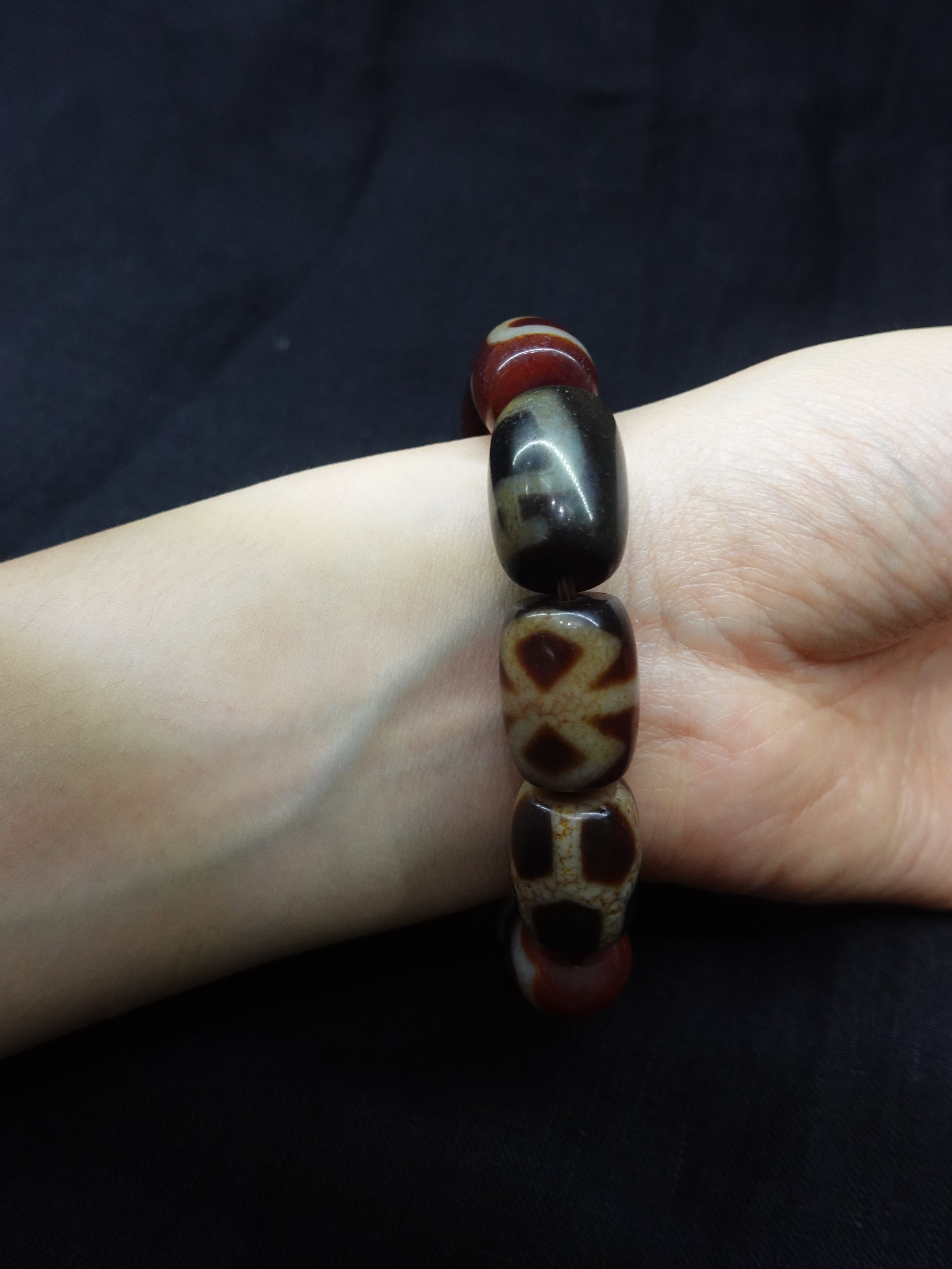 Large Dzi bead Multi-Totem Bracelet for Wealth and Blessing