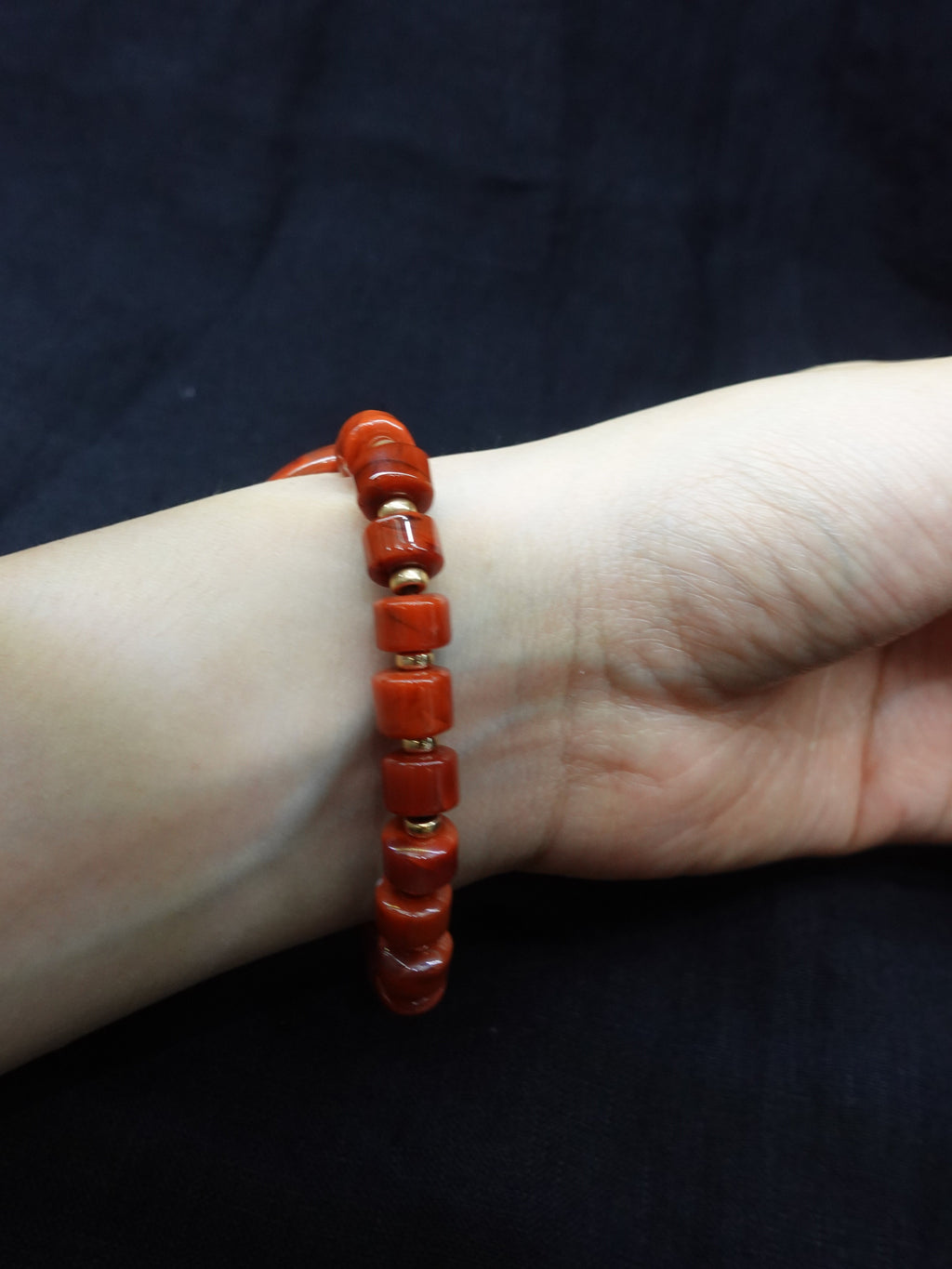 "Crimson Blaze of Fortune" Big Nanhong agate Bracelet