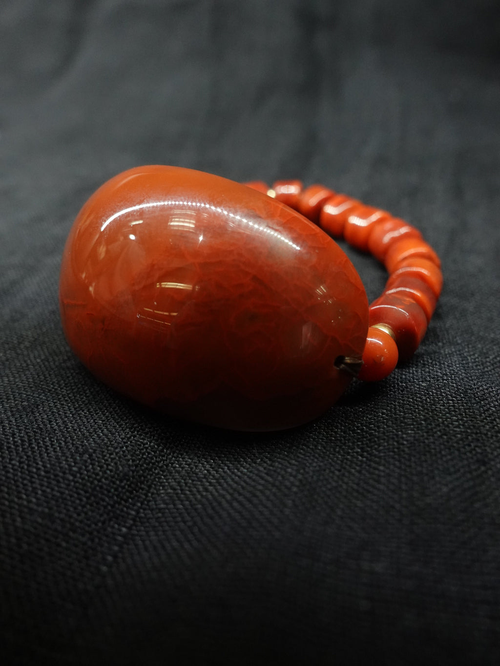 "Crimson Blaze of Fortune" Big Nanhong agate Bracelet
