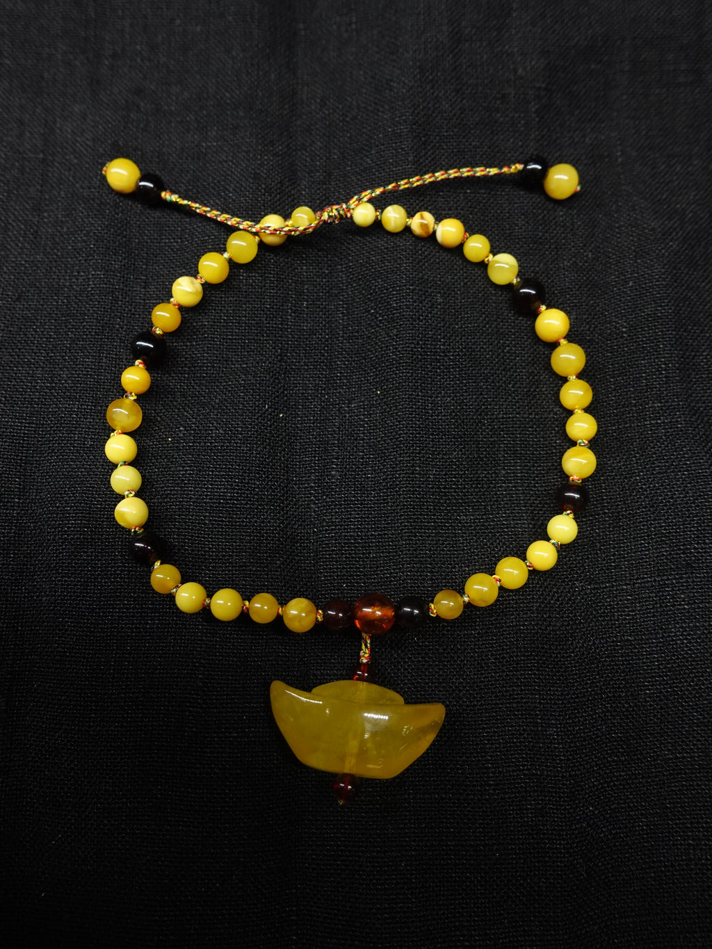 Amber ingot anklet