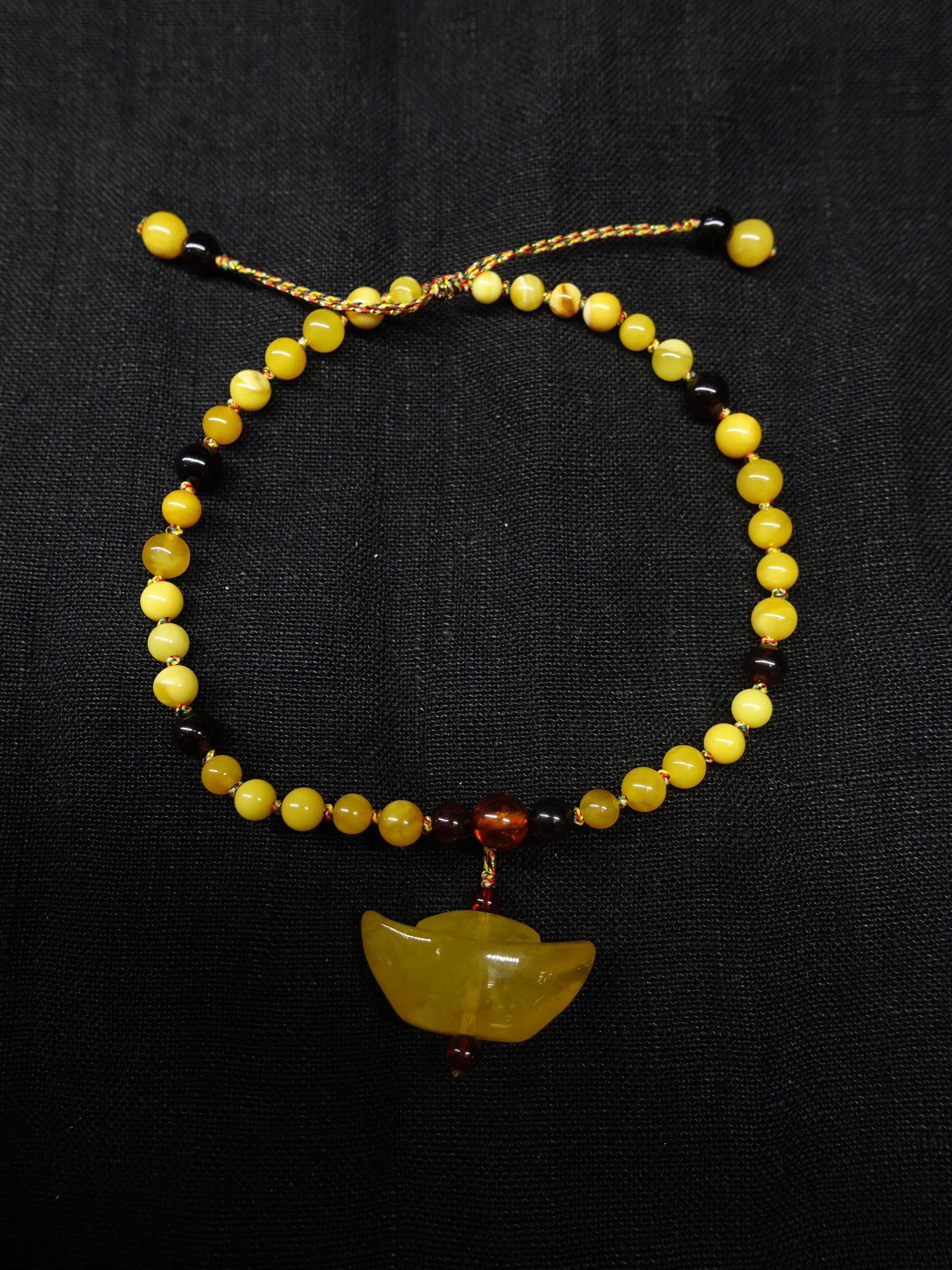 Amber ingot anklet