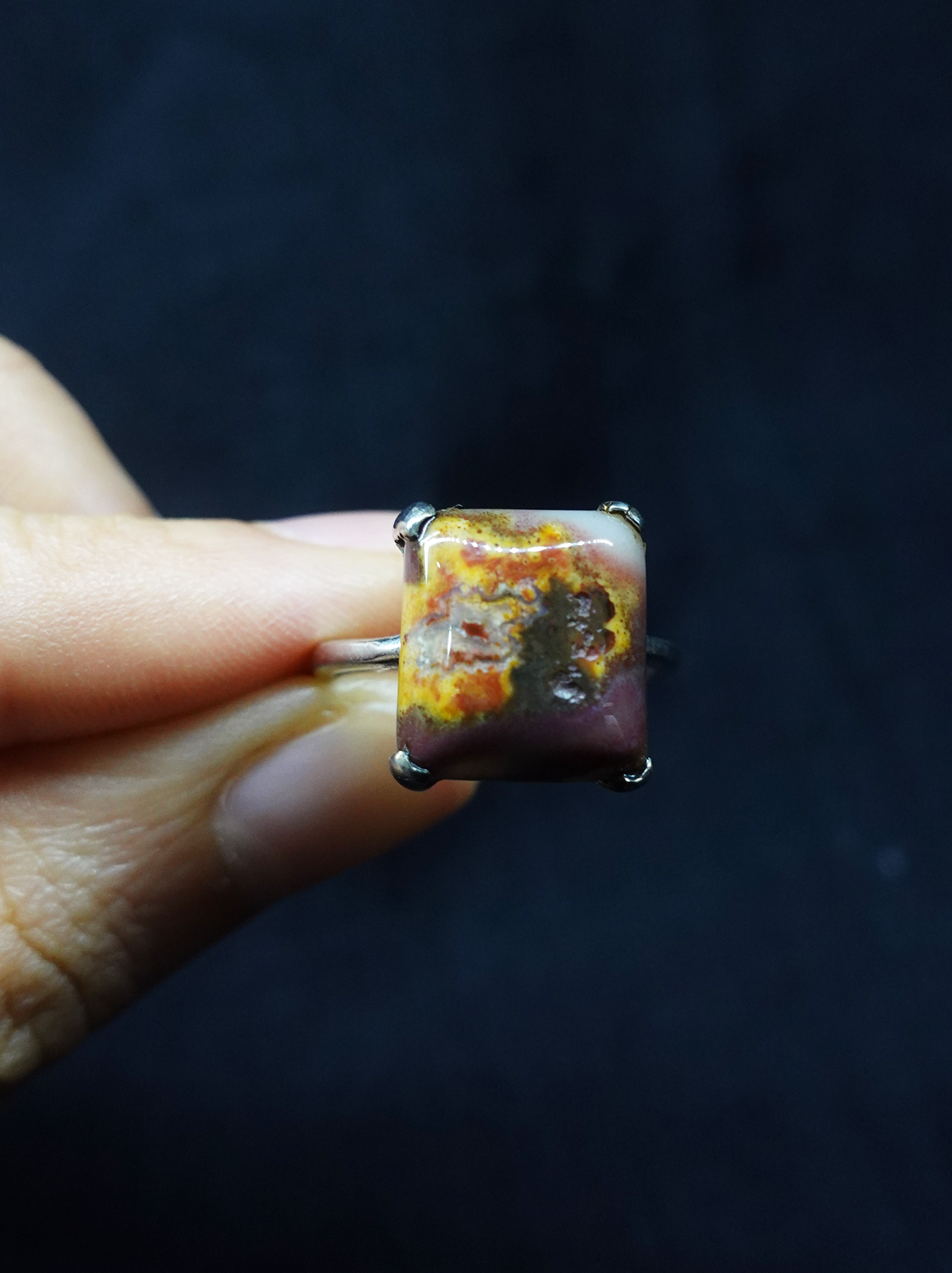 Five Elements Gemstone ring