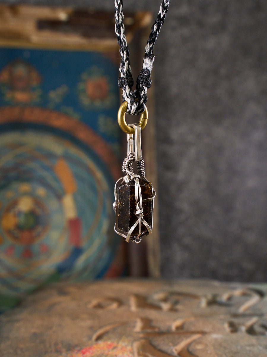 Himalayan Black Tourmaline 7 Chakra Crystal Necklace