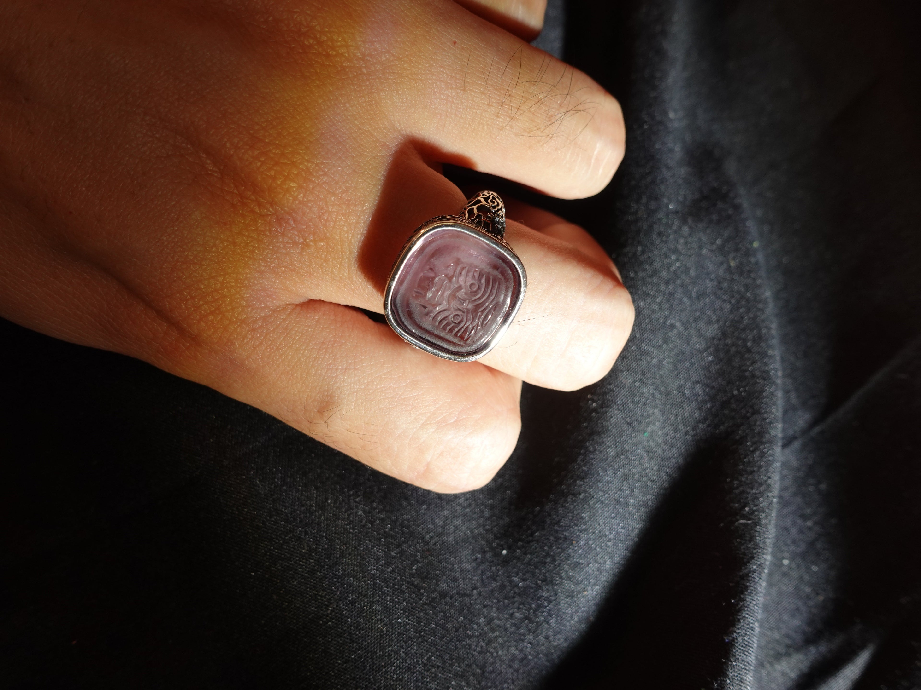 Sterling Silver & Amethyst Wealth Goddess Zakirum Ring