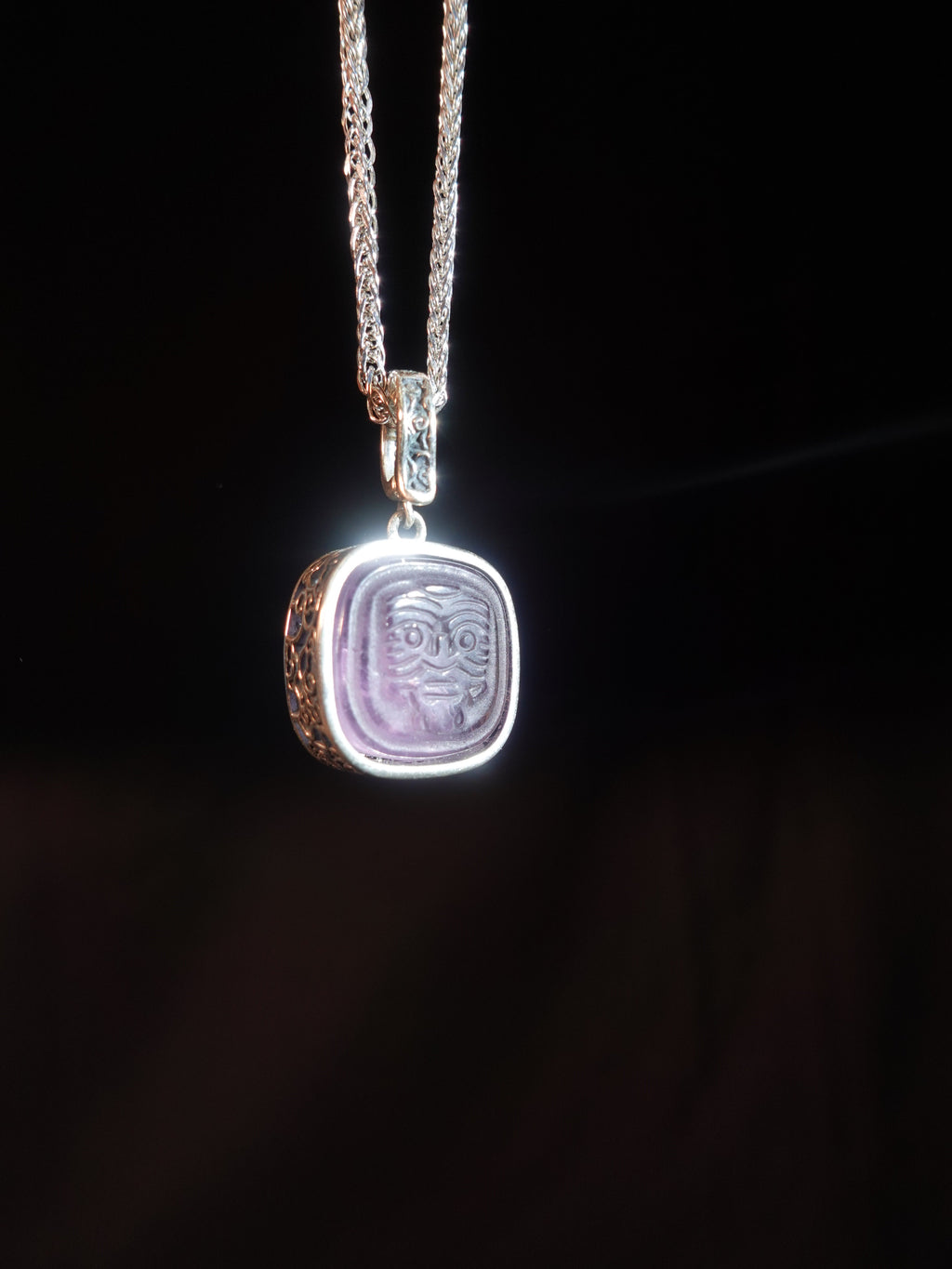 Sterling Silver & Amethyst Wealth Goddess Zakirum Necklace
