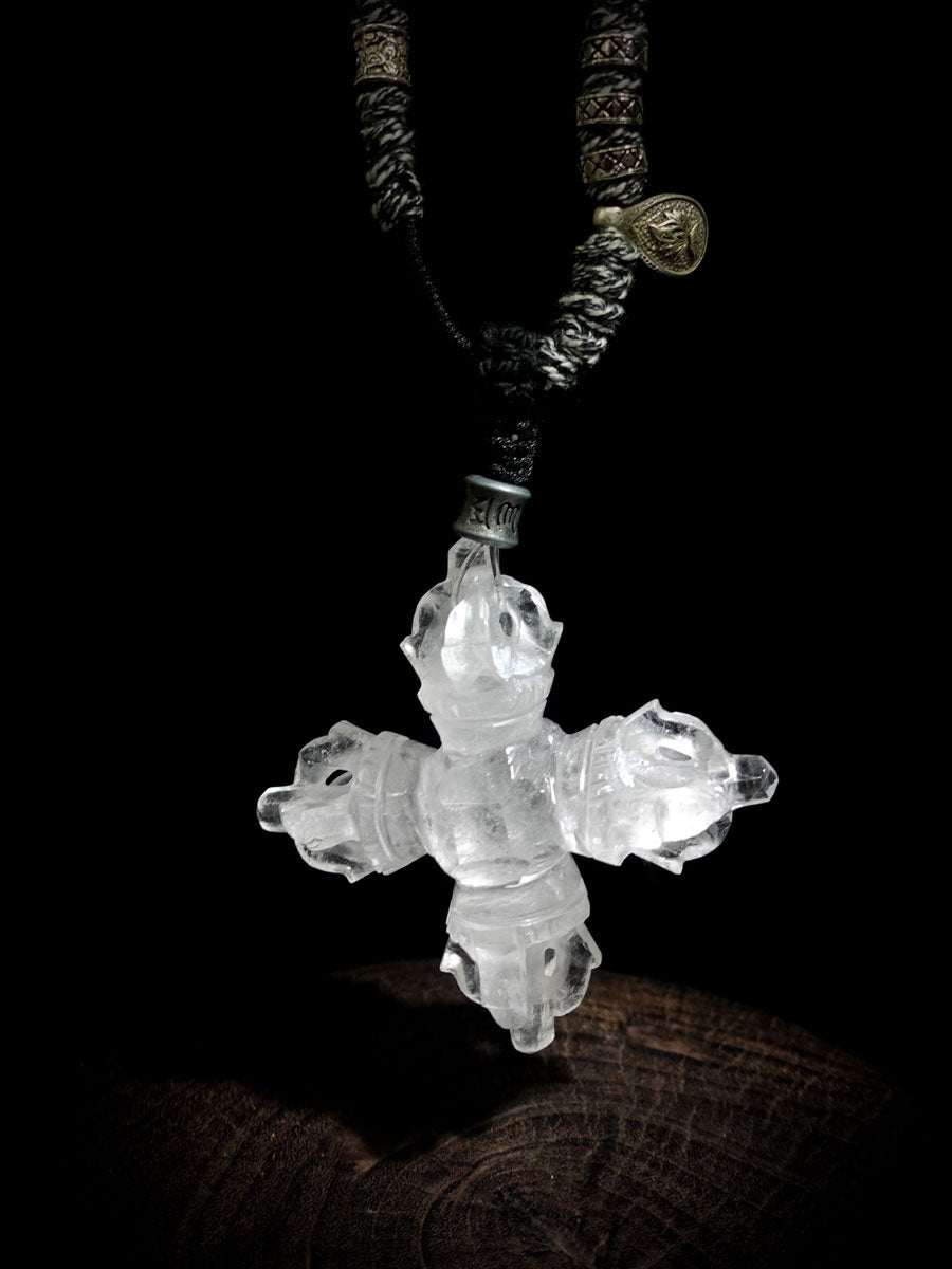 Protection Clarity Dorje | Clear Quartz Tibetan Cross Vajra