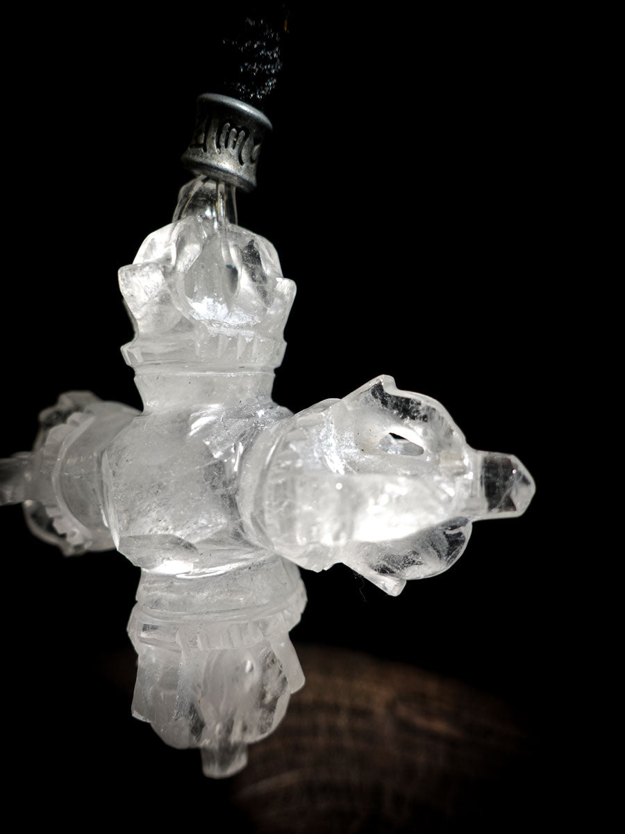 Protection Clarity Dorje | Clear Quartz Tibetan Cross Vajra