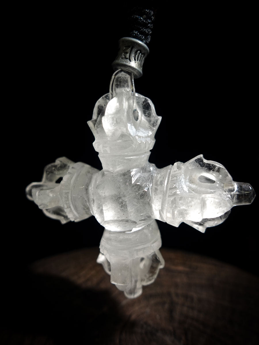 Protection Clarity Dorje | Clear Quartz Tibetan Cross Vajra