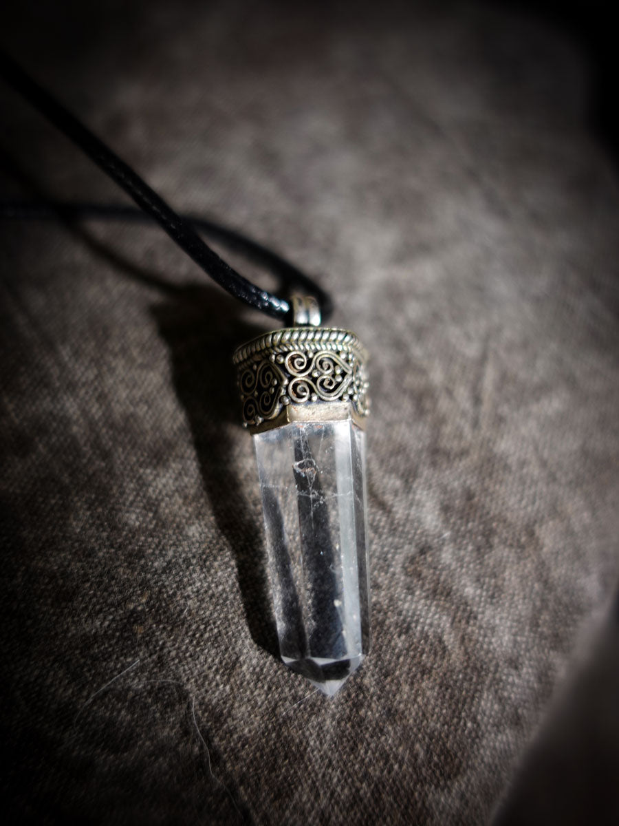 Amplify Wisdom Clarity Necklace | Clear Quartz & Sapphire Sterling Silver