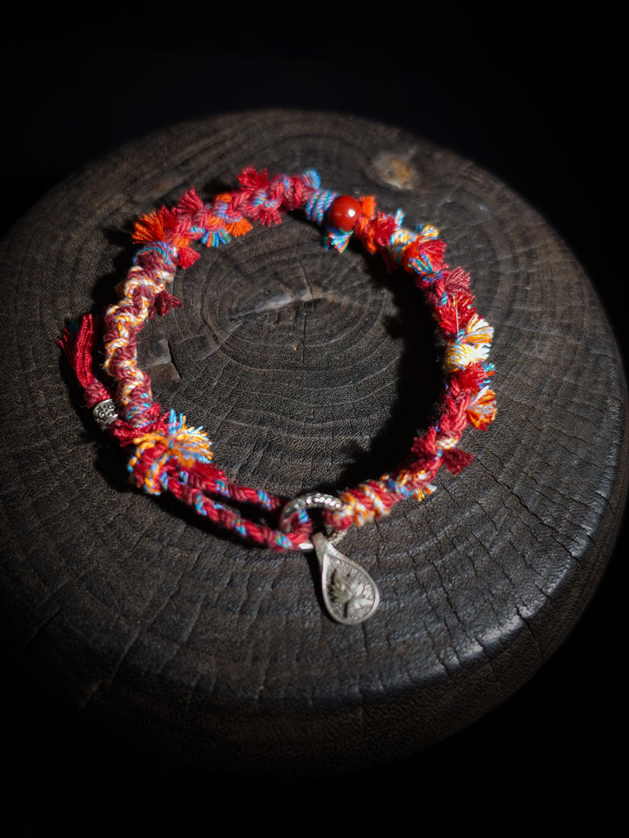 Tibetan Love Bracelet - Handwoven Cotton Wristband with Vibrant Energy
