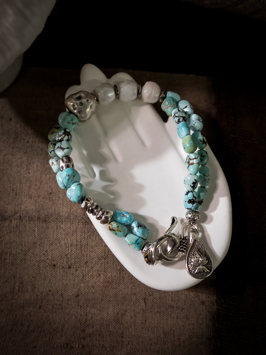 Balance Wisdom Turquoise Bracelet | Citoline & Sterling Silver Design