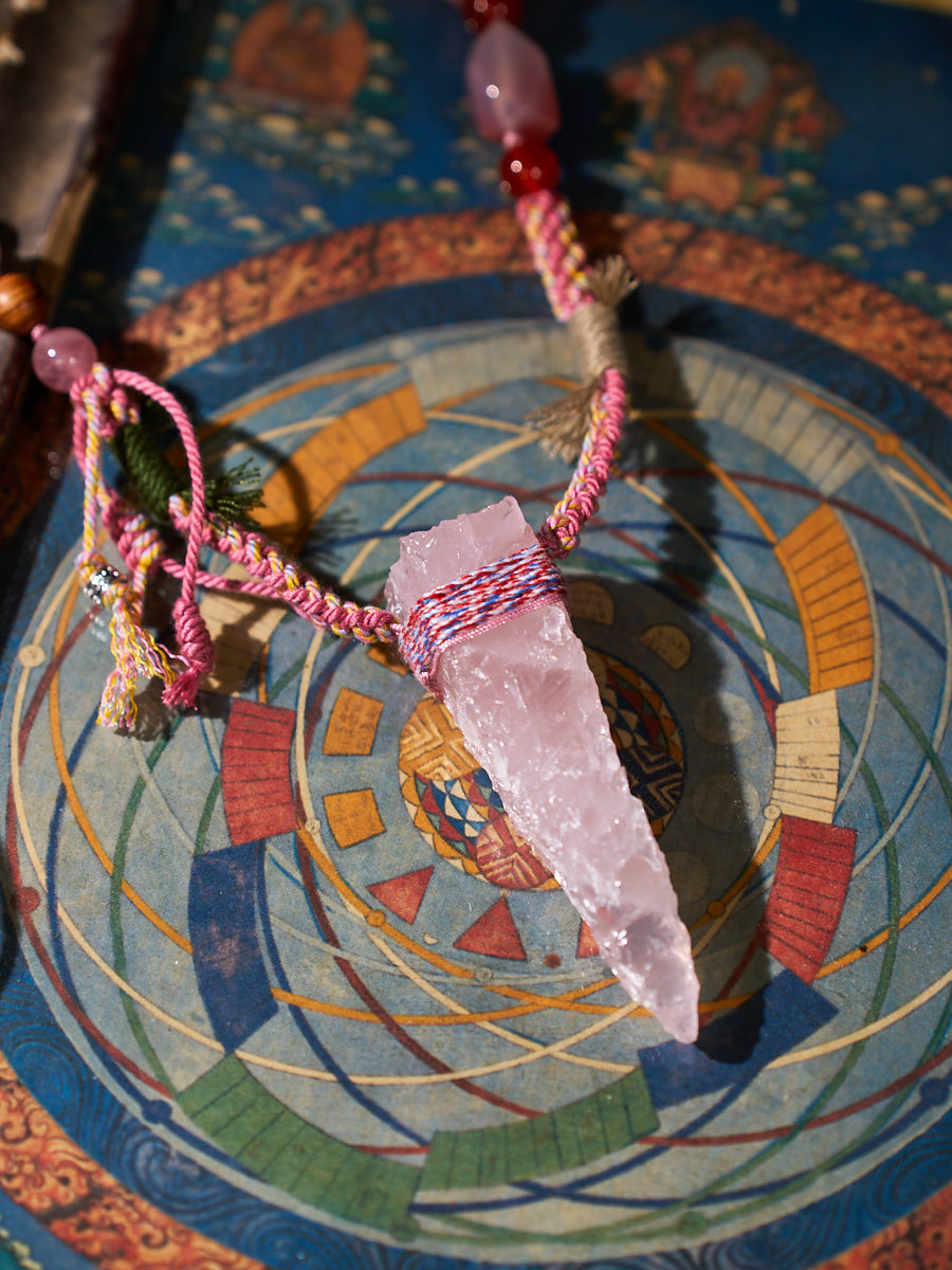 Love Energy · Wild Thread · Rose Quartz Handwoven Talisman Necklace