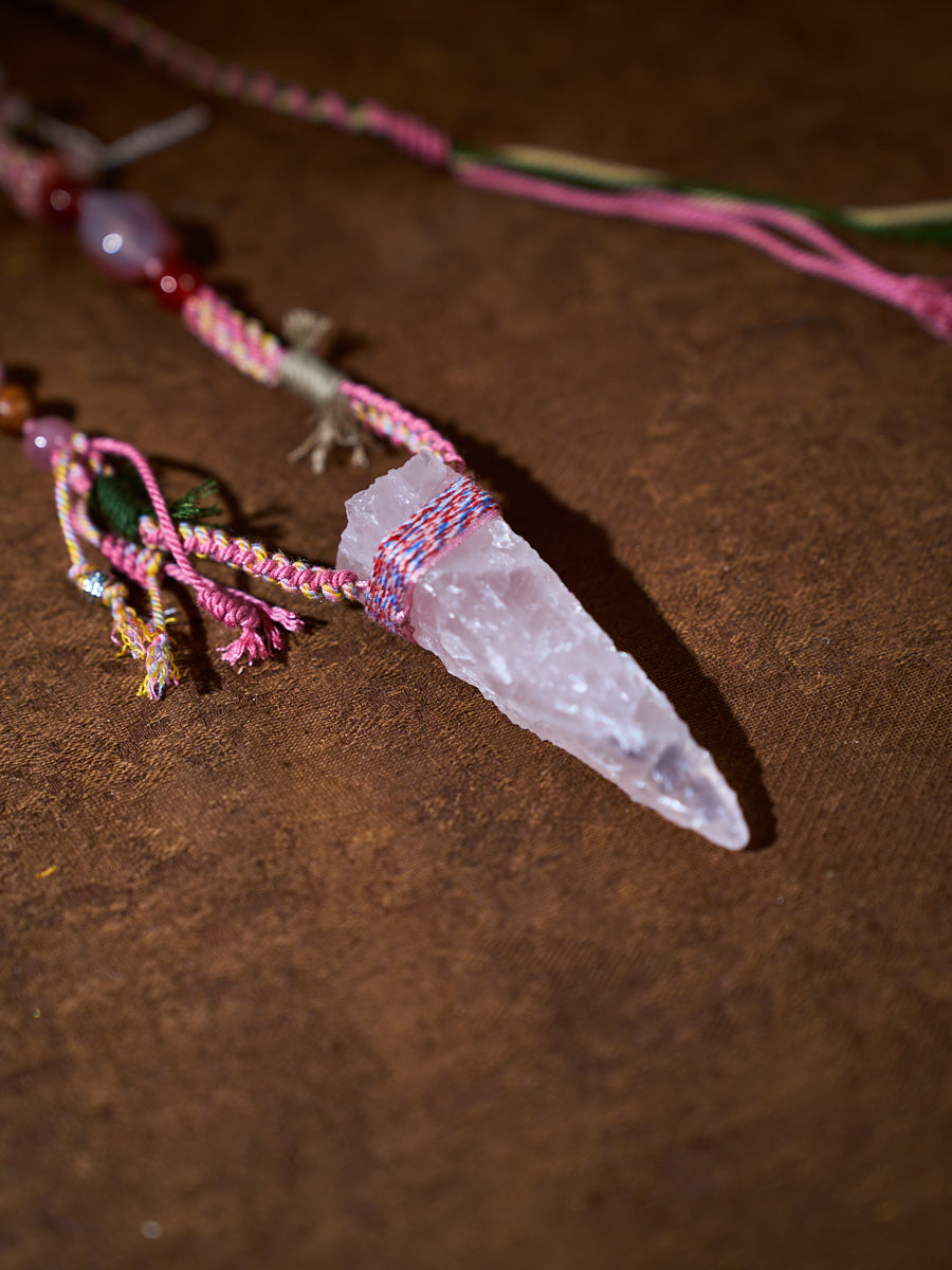 Love Energy · Wild Thread · Rose Quartz Handwoven Talisman Necklace