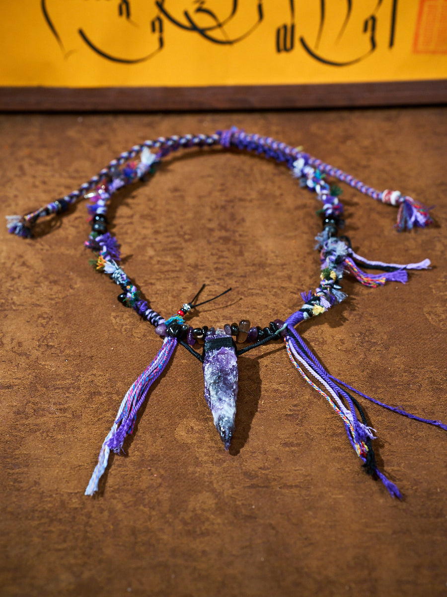 Wisdom Energy · Night Veil Amulet · Tibetan Amethyst Necklace