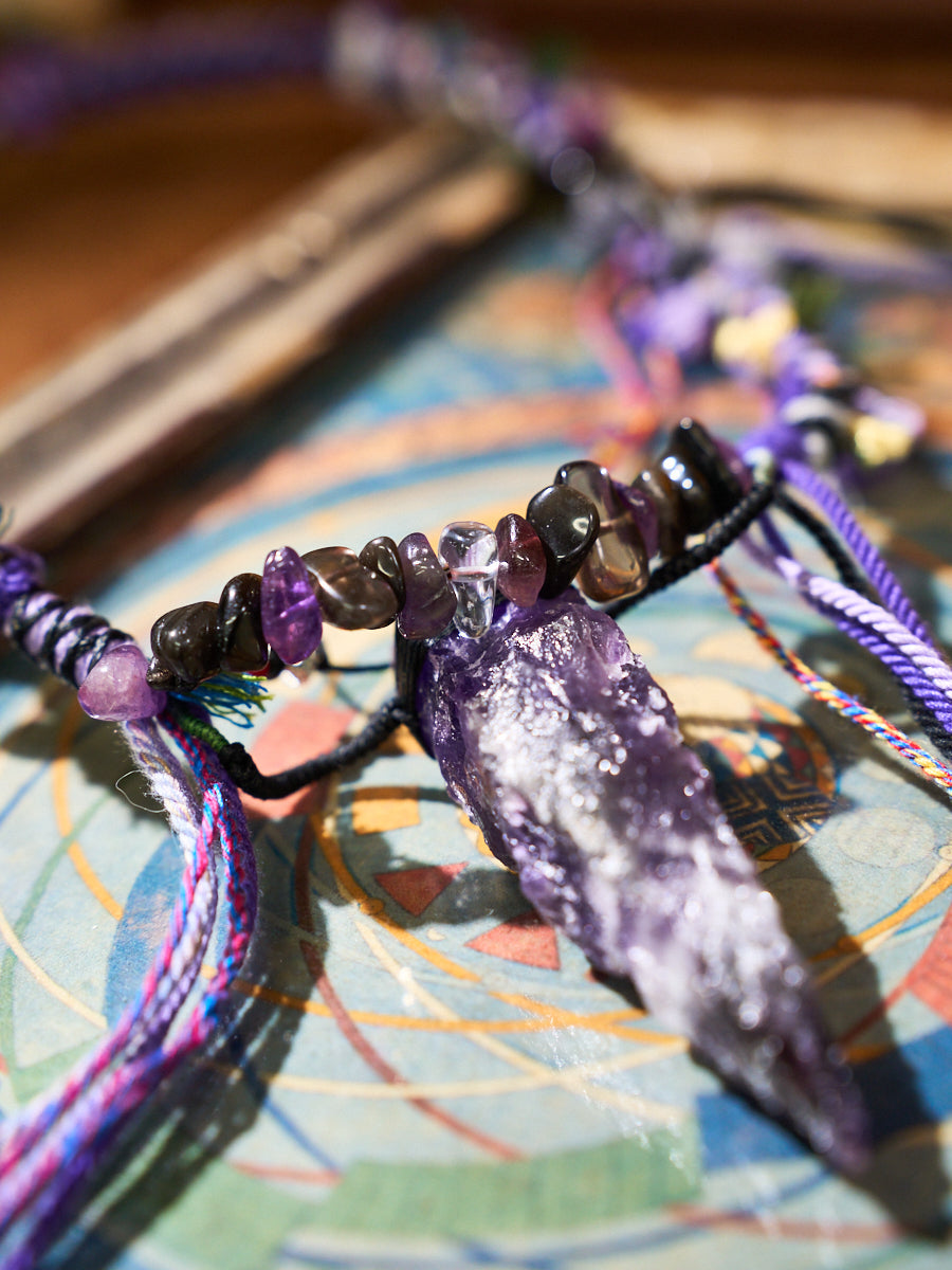 Wisdom Energy · Night Veil Amulet · Tibetan Amethyst Necklace