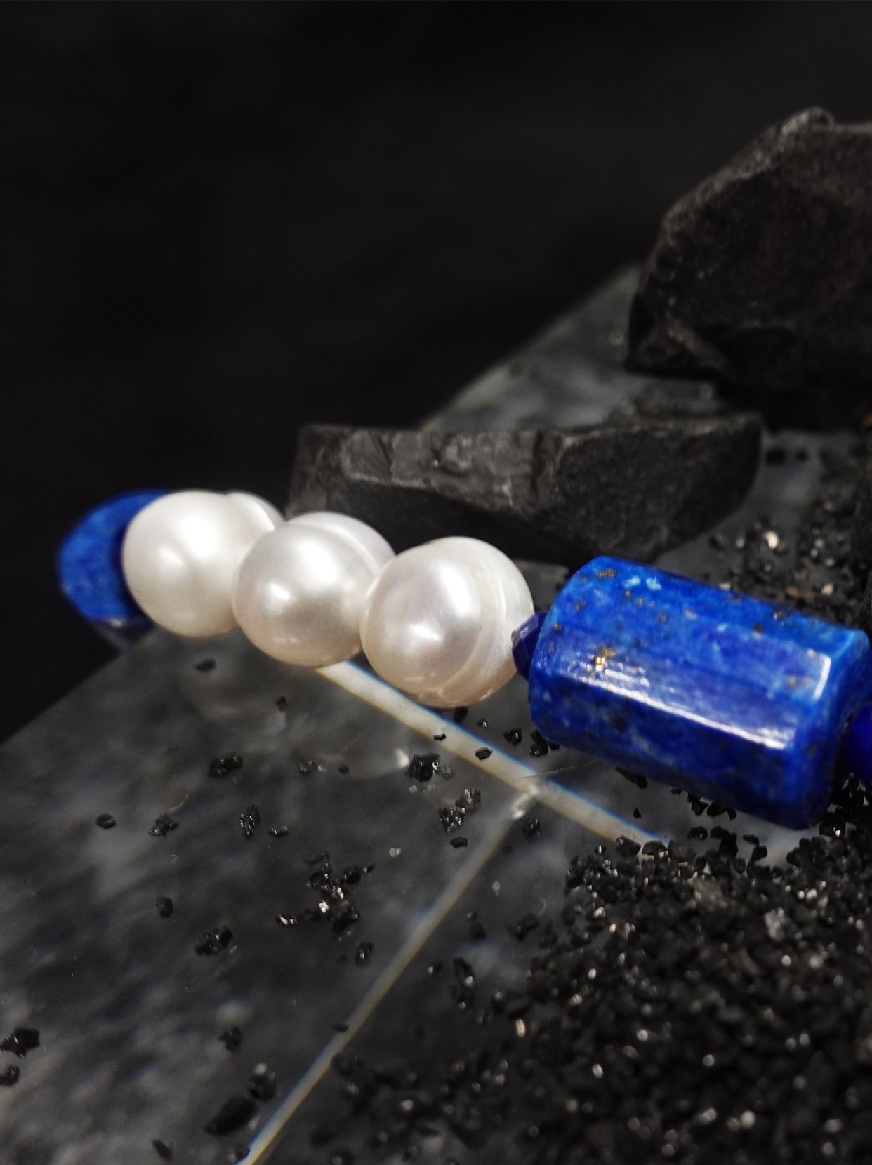 Sacred Lake Buddhist Chanting Lapis Lazuli Pearl Necklace