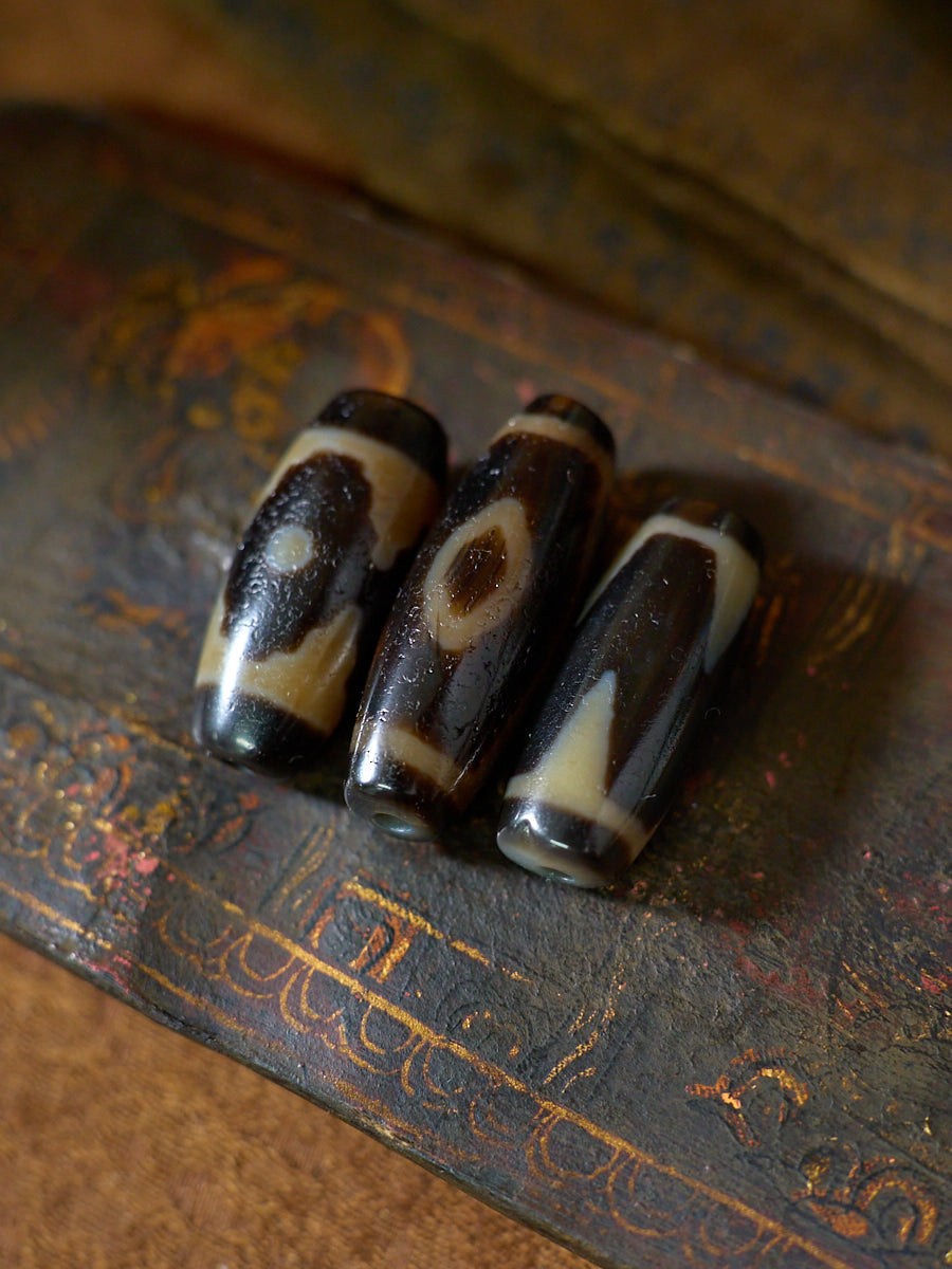 Mandala Guardian Tibetan Medicinal Agate Dzi Bead