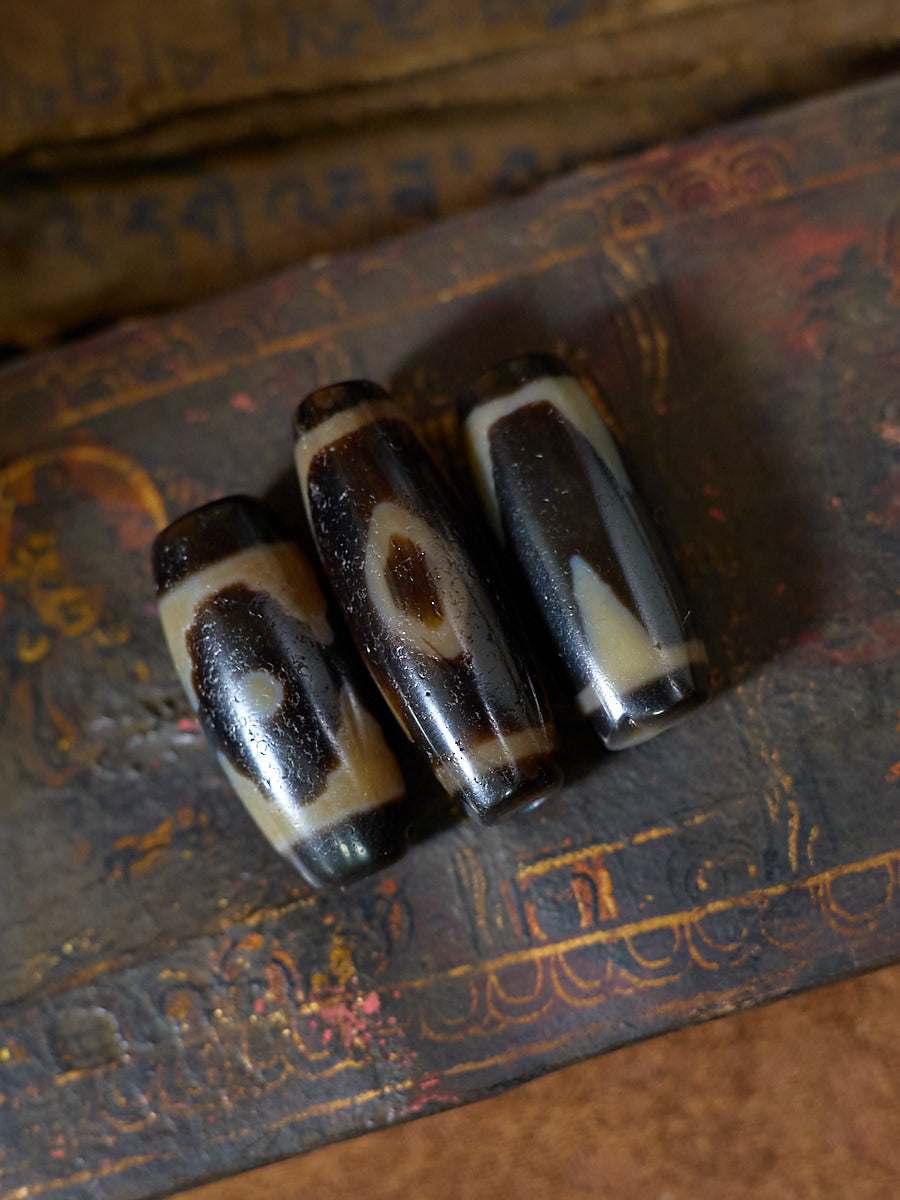 Mandala Guardian Tibetan Medicinal Agate Dzi Bead