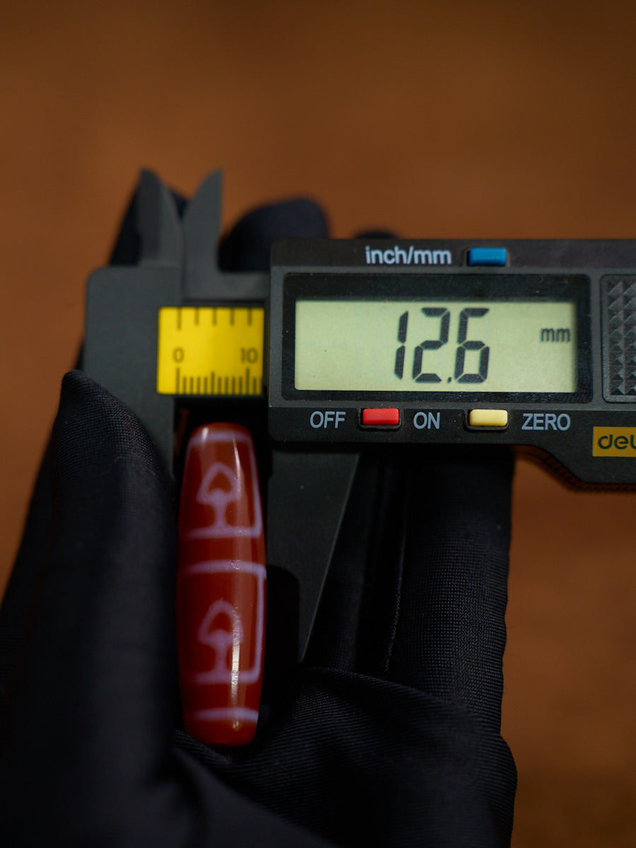 Sacred Flame Red Agate Dzi Bead