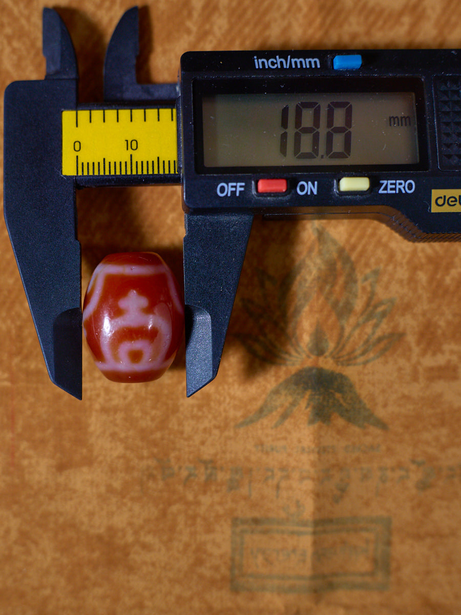 Sacred Flame Red Agate Dzi Bead