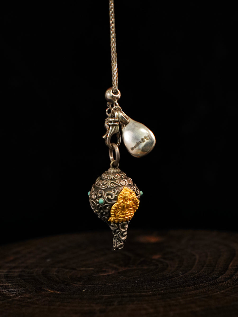 Echo of Enlightenment Conch Silver Necklace