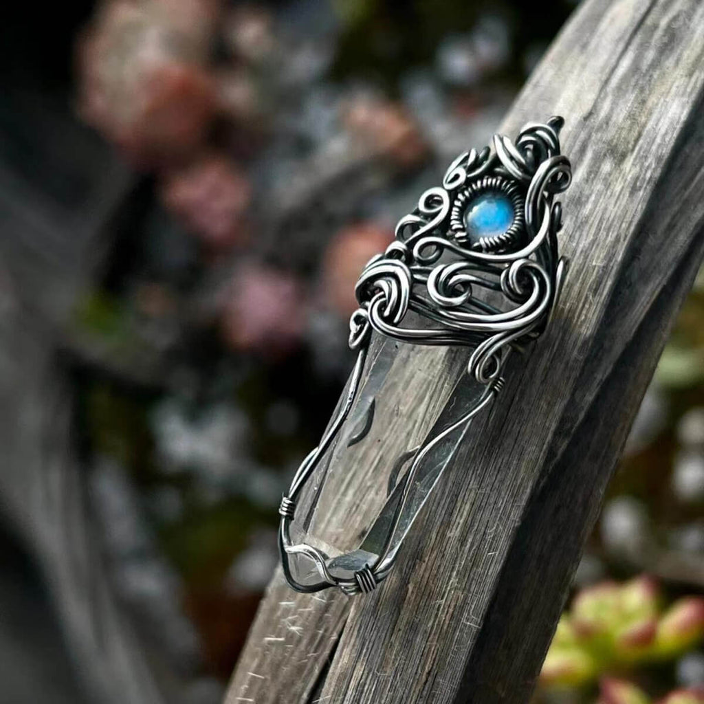 Blissful Connection Love Energy Clear Quartz Silver Necklace