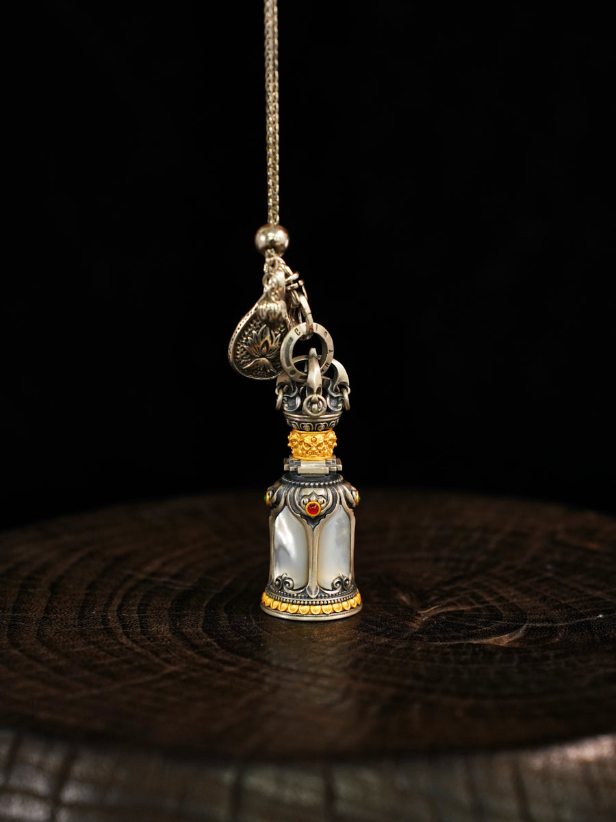 Harmony Resonance Vajra Bell Silver Necklace