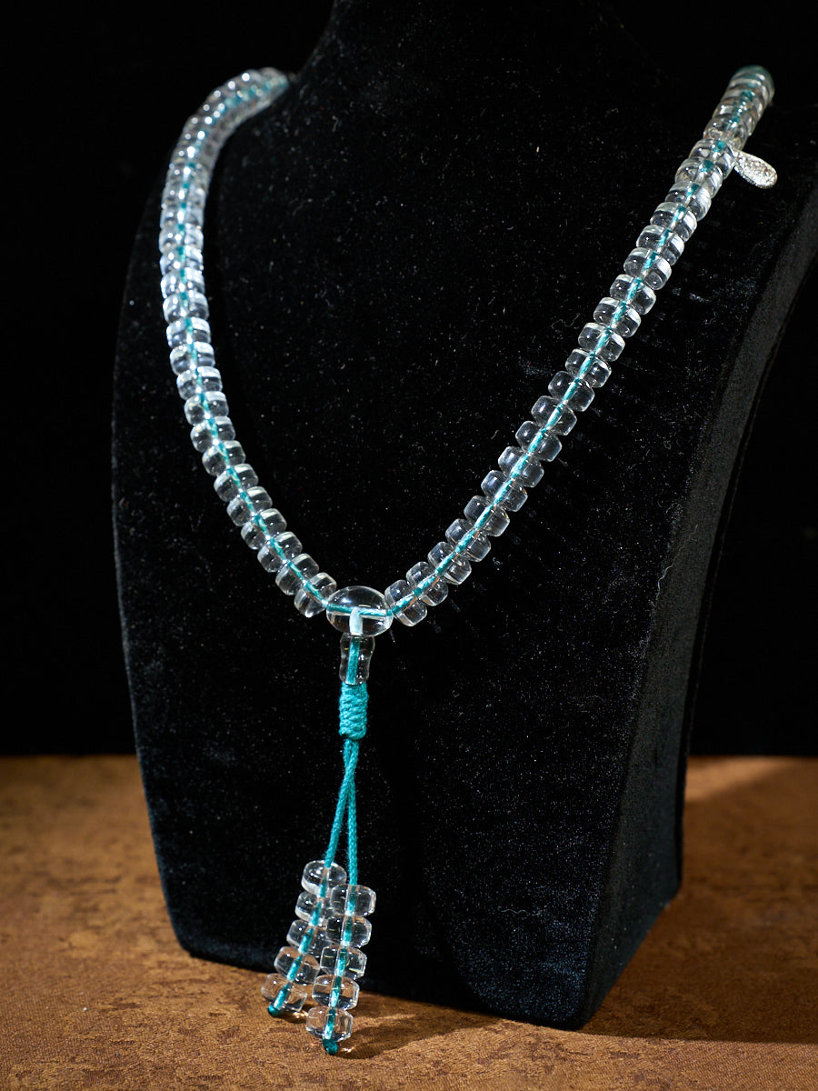 Vital Essence Clear Quartz Mala – Healing & Energy Necklace