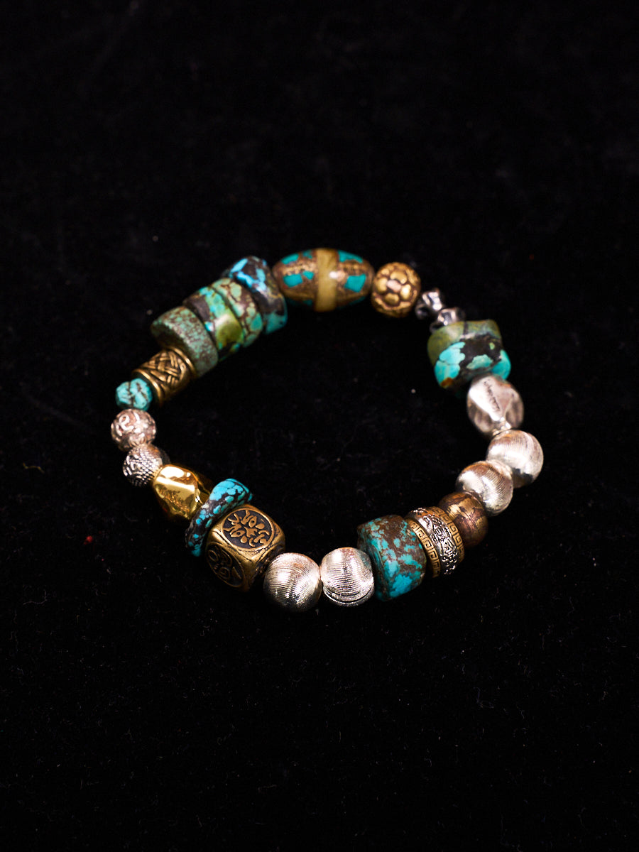 Grounded Protection Turquoise Bracelet | Turquoise, Brass & Alloy Energy Bracelet