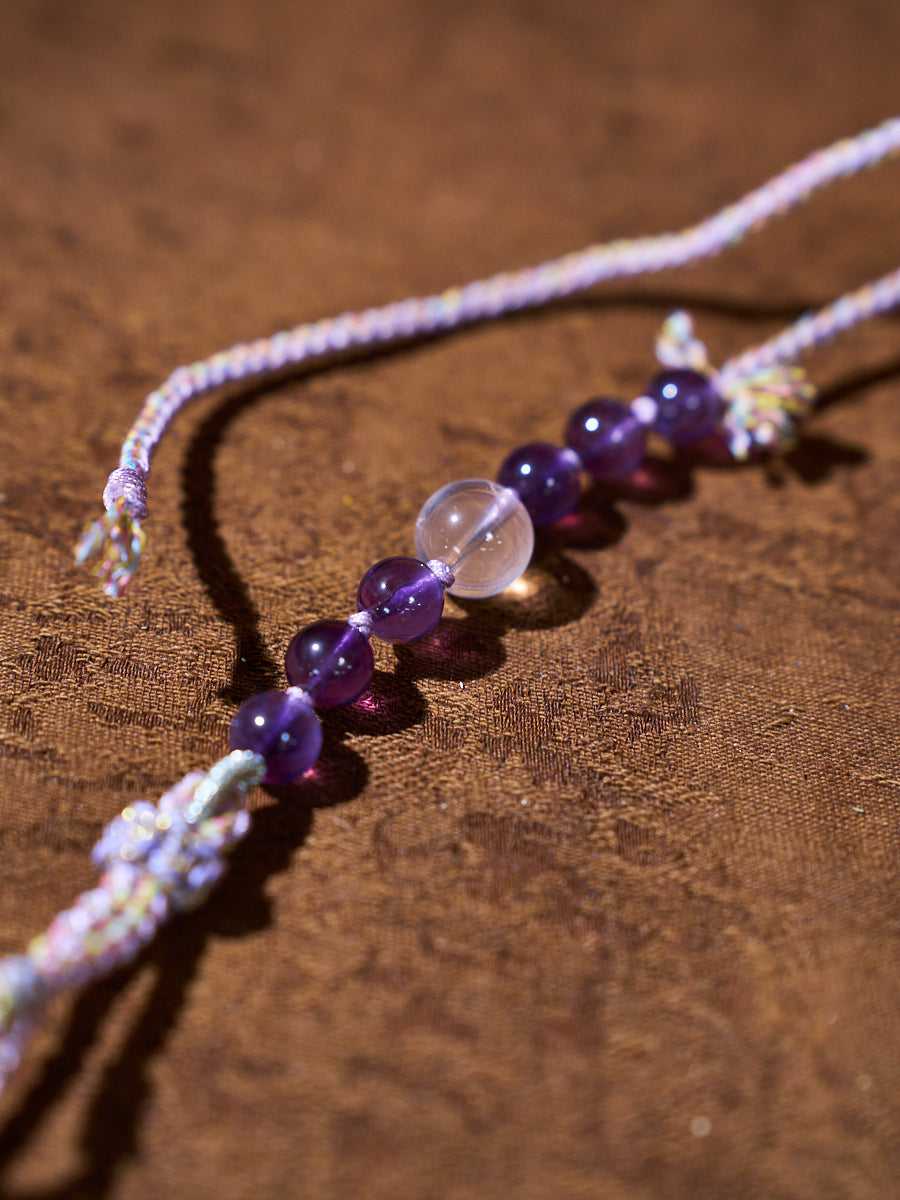 Wisdom Energy · Soft Light · Amethyst Handwoven Necklace