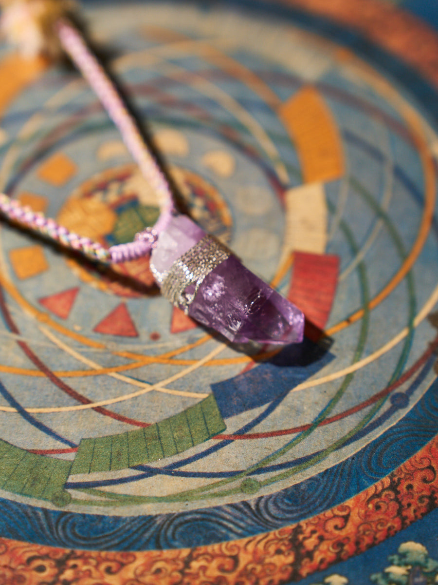 Wisdom Energy · Soft Light · Amethyst Handwoven Necklace