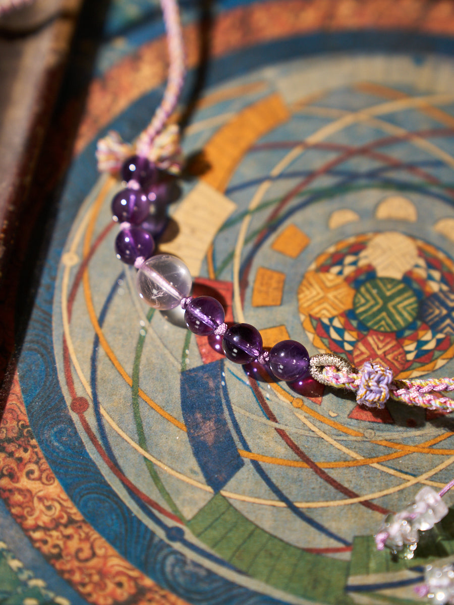 Wisdom Energy · Soft Light · Amethyst Handwoven Necklace