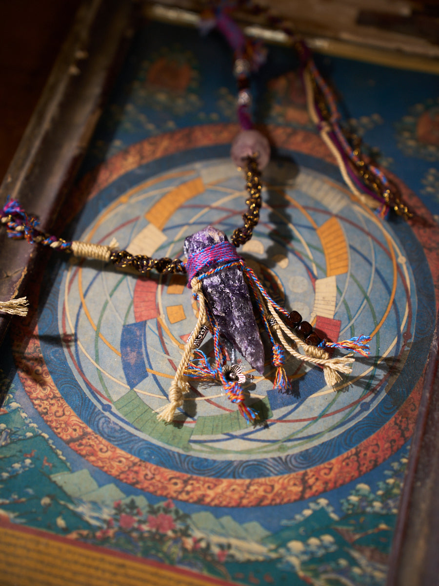 Hand-Knotted Amethyst Wayward Talisman Necklace