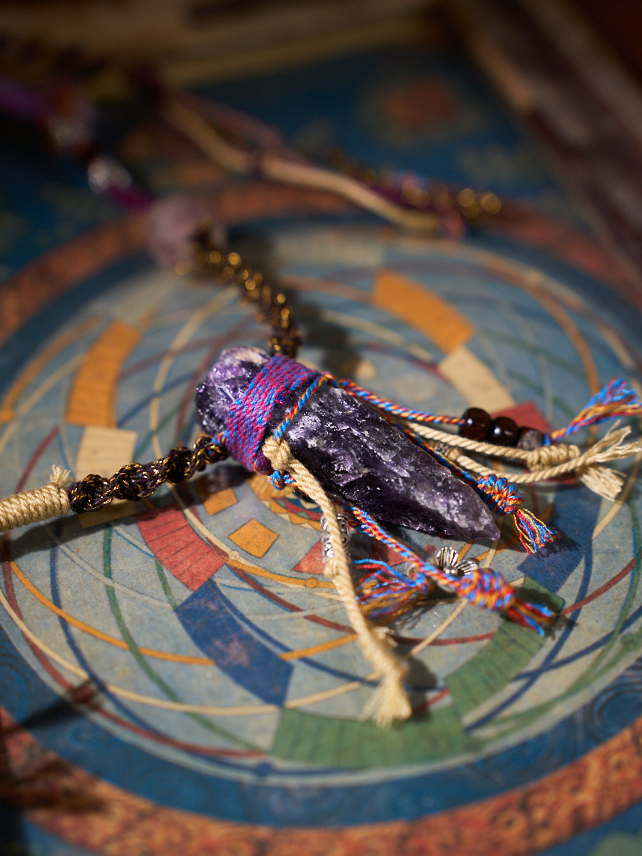 Hand-Knotted Amethyst Wayward Talisman Necklace
