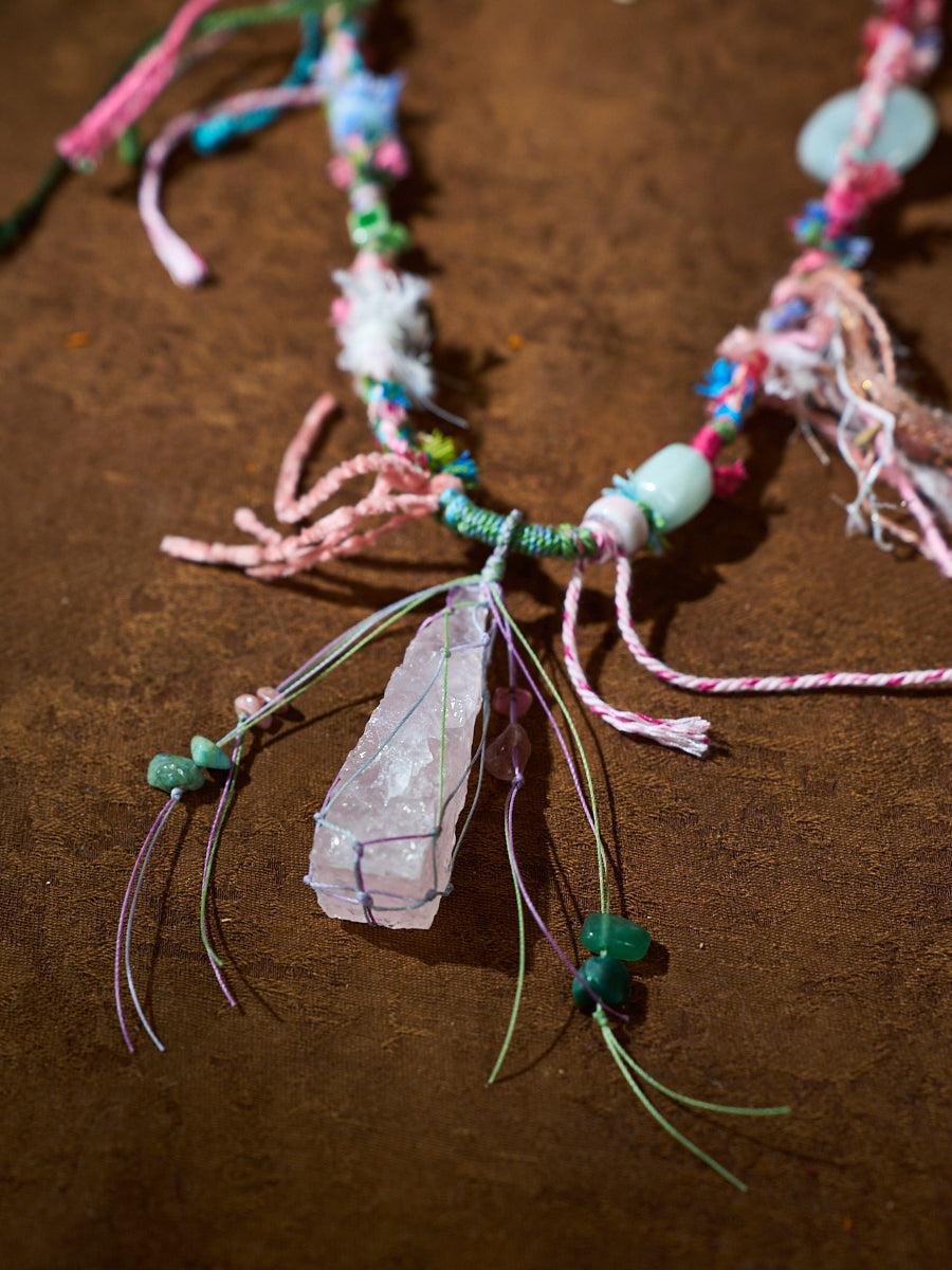 Love Energy · Gentle Awakening · Rose Quartz Talisman Hand-Knotted Necklace