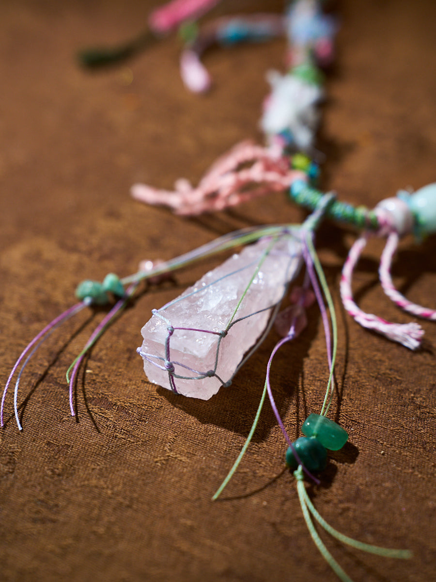 Love Energy · Gentle Awakening · Rose Quartz Talisman Hand-Knotted Necklace