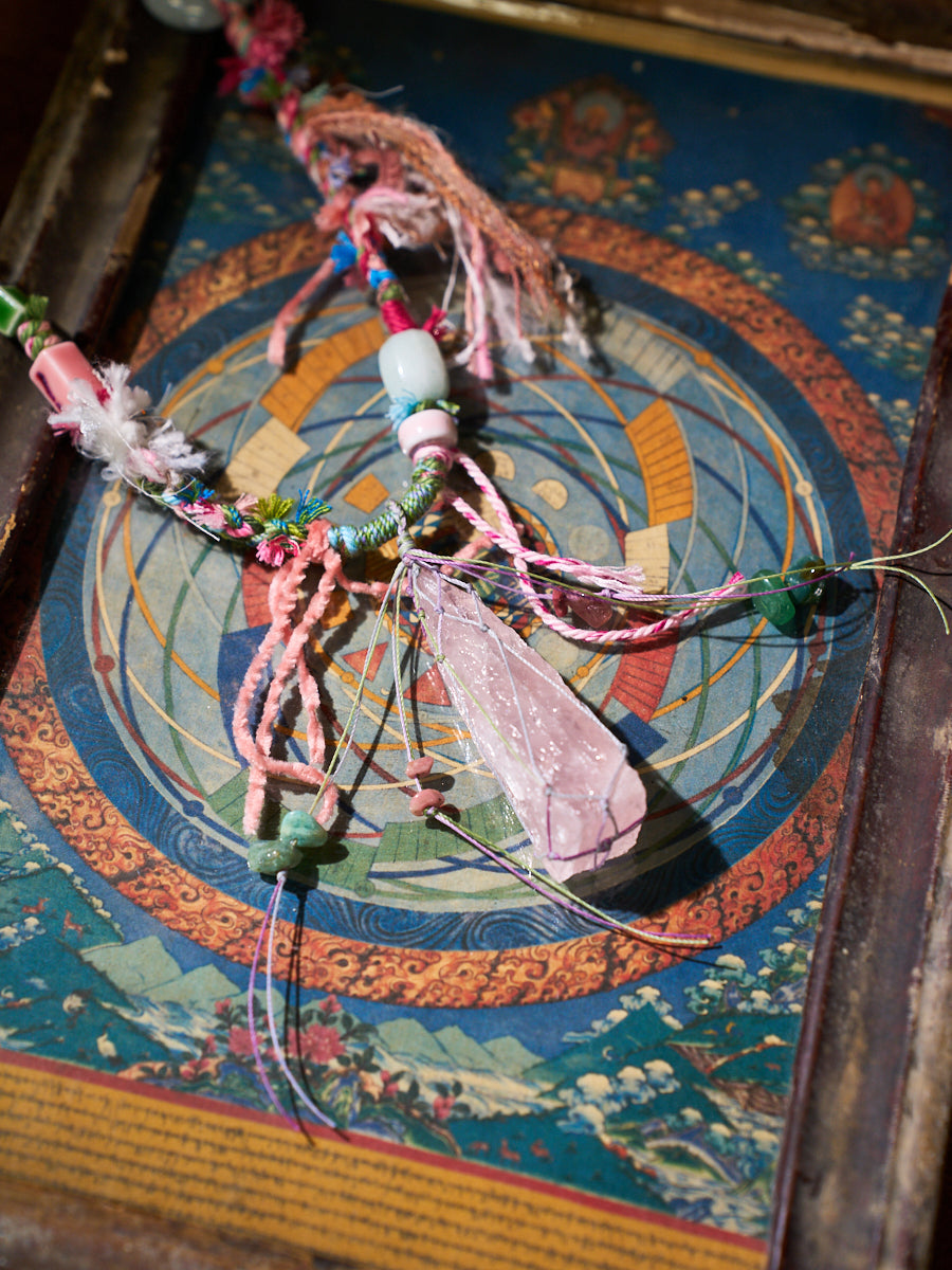 Love Energy · Gentle Awakening · Rose Quartz Talisman Hand-Knotted Necklace