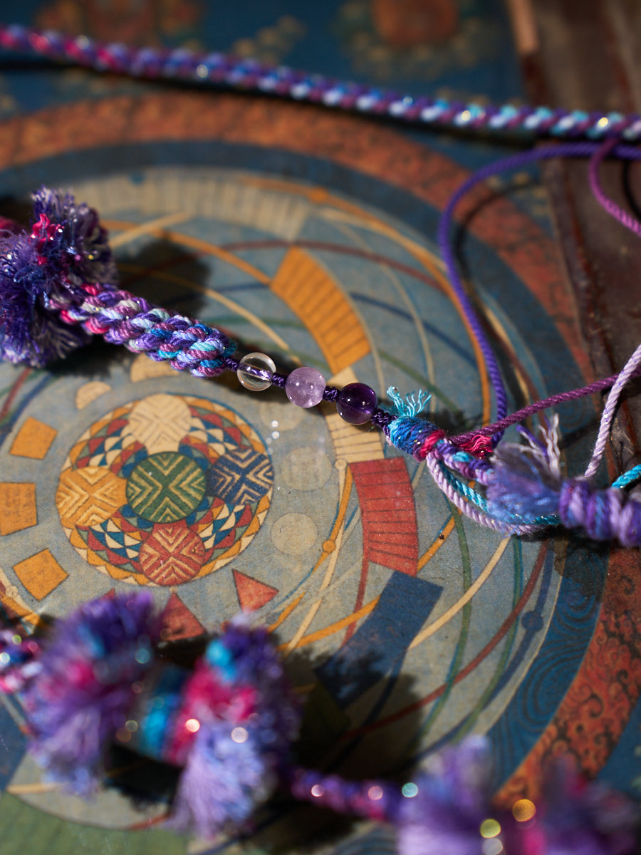 Wisdom Energy · Violet Insight · Amethyst Tibetan Knot Necklace