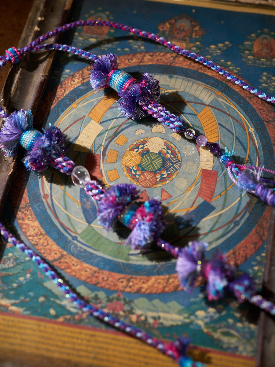 Wisdom Energy · Violet Insight · Amethyst Tibetan Knot Necklace