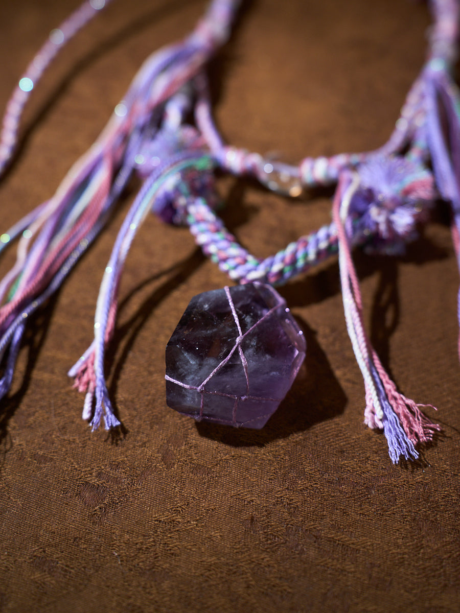 Purple Anchor · Amethyst Tibetan Handwoven Necklace