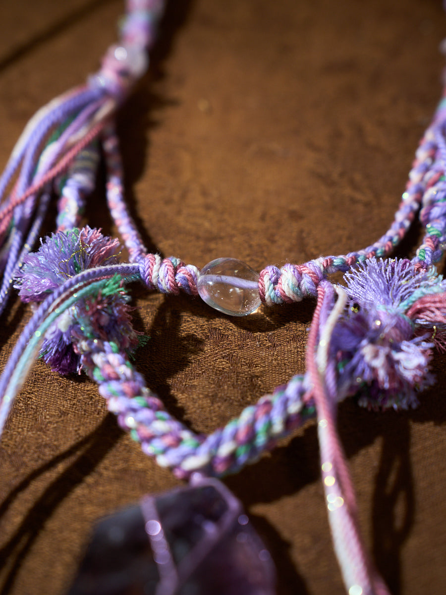 Purple Anchor · Amethyst Tibetan Handwoven Necklace